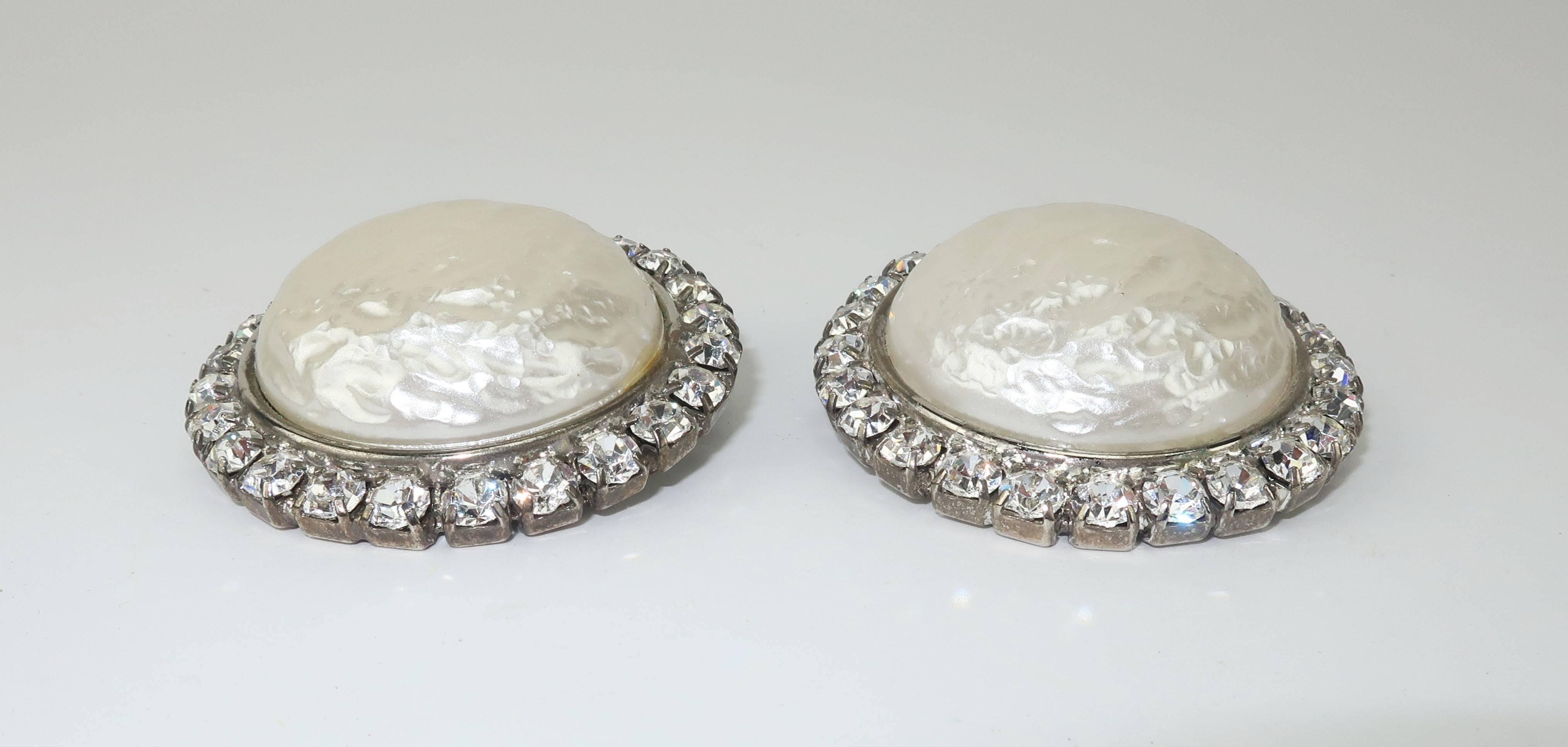 Gray 1950’s Musi Pearl & Rhinestone Shoe Clips