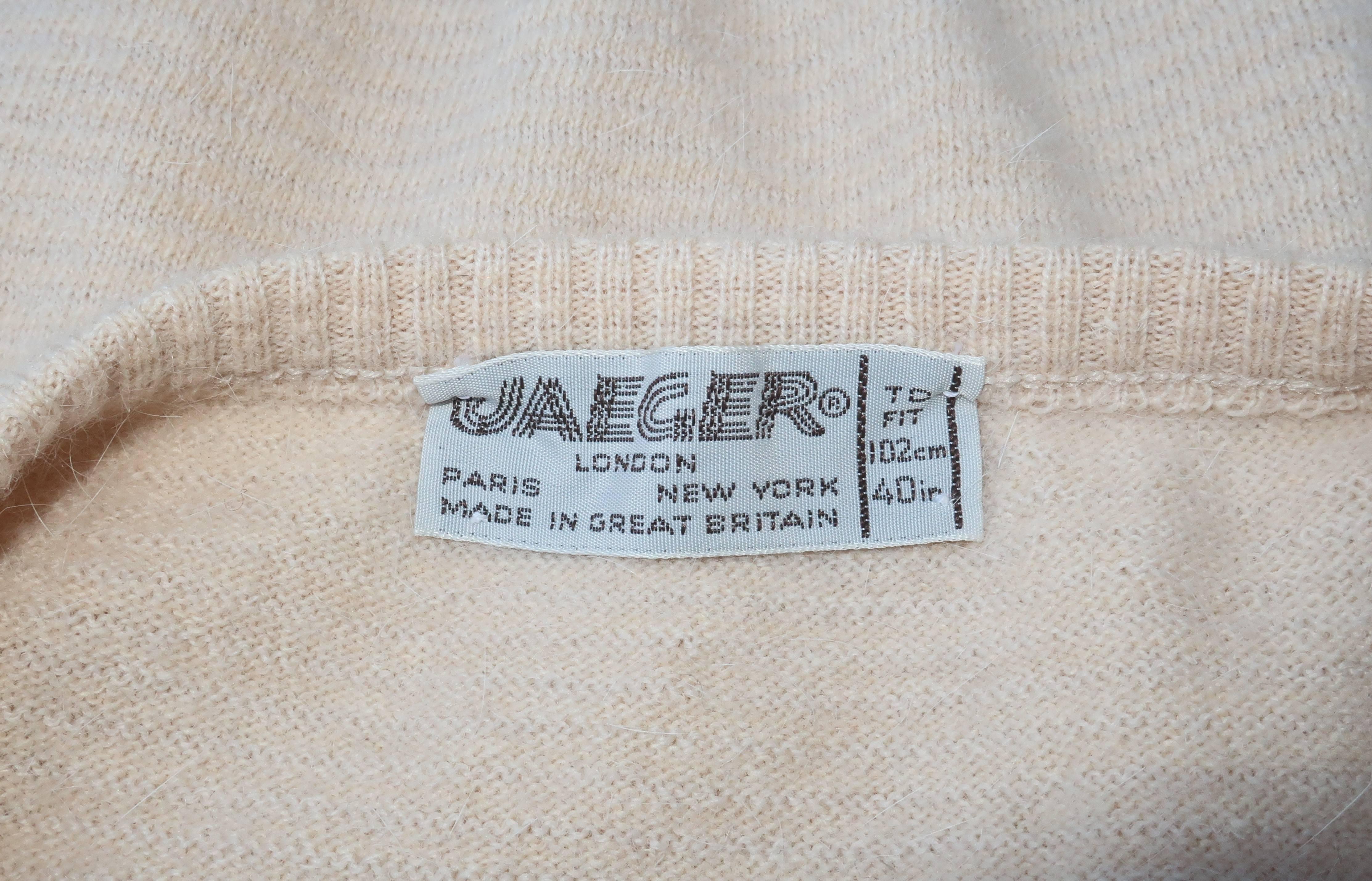 Jaeger Angora Wool Pointelle Sweater, 1970s  4