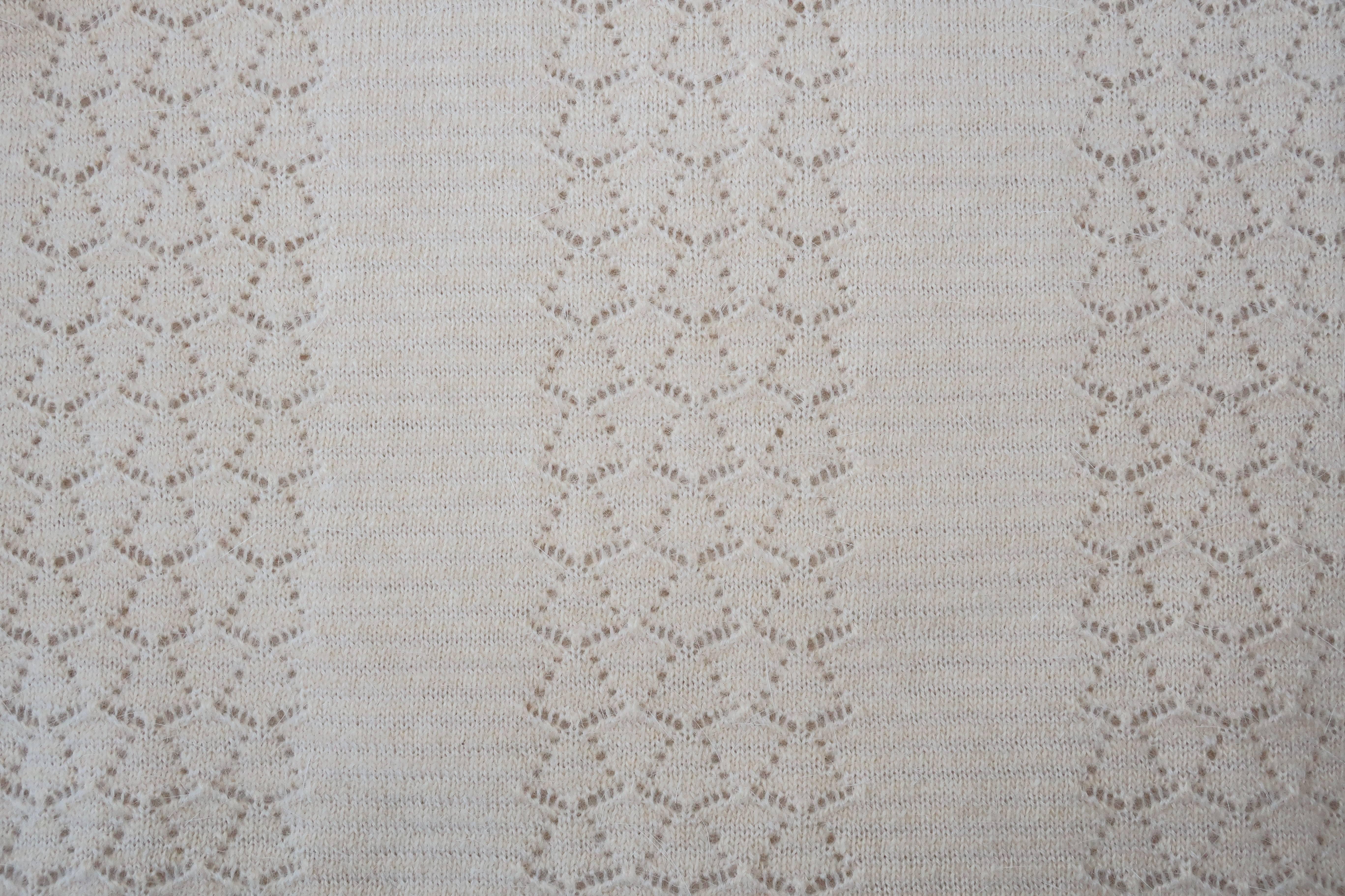 Gray Jaeger Angora Wool Pointelle Sweater, 1970s 