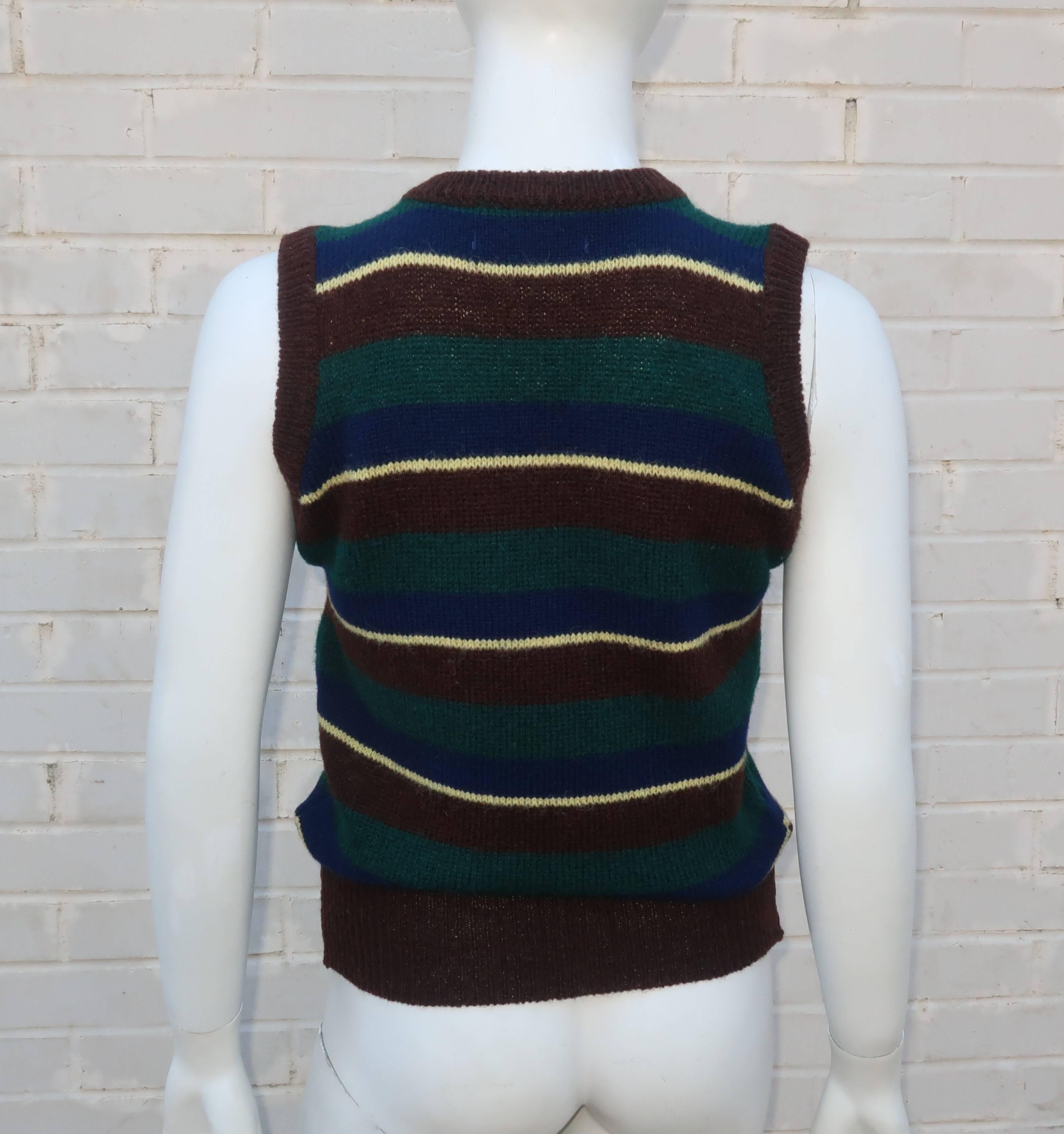 Ralph Lauren Wool Striped Sweater Vest, 1970s  In Excellent Condition In Atlanta, GA