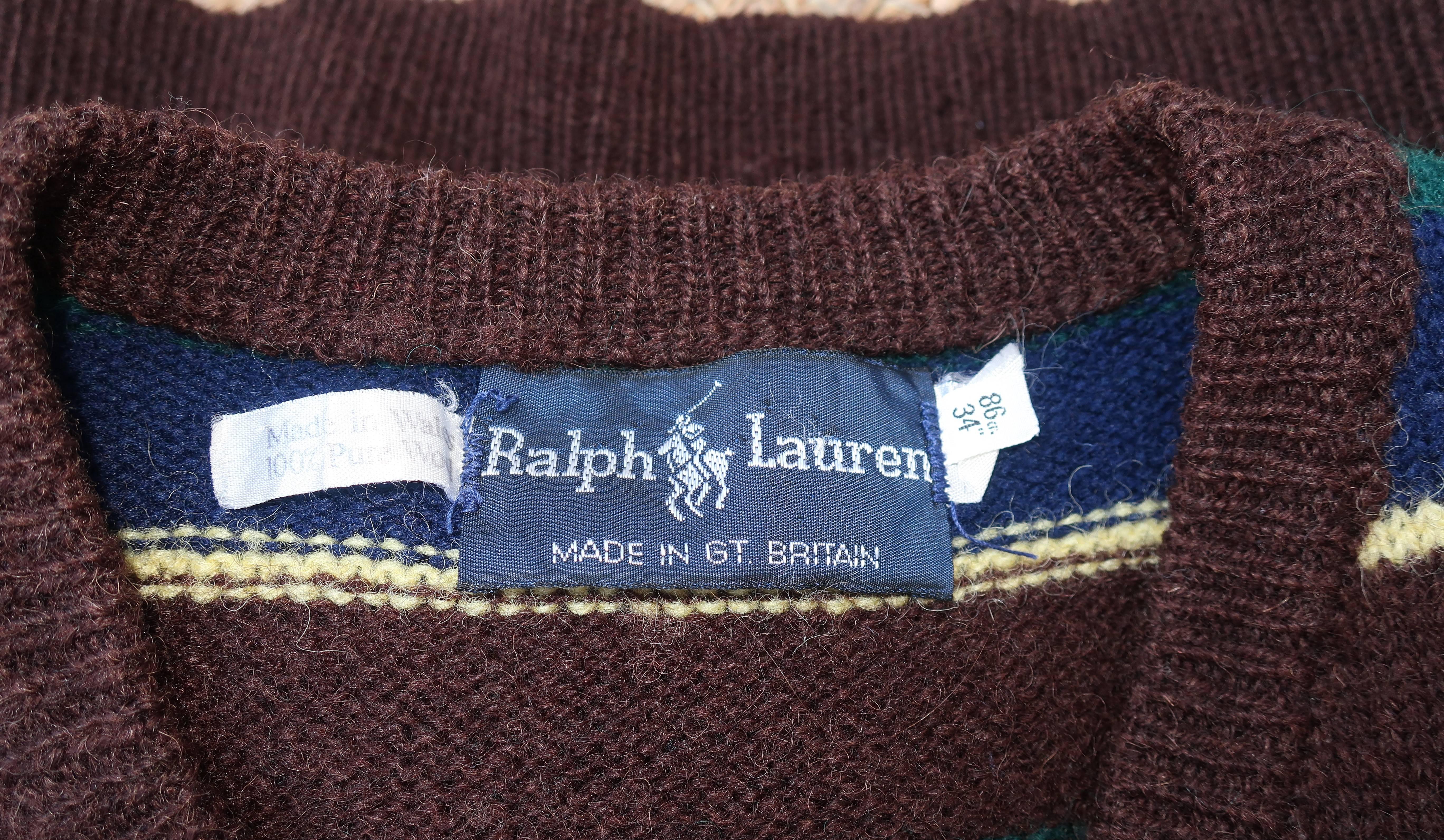 Women's Ralph Lauren Wool Striped Sweater Vest, 1970s 