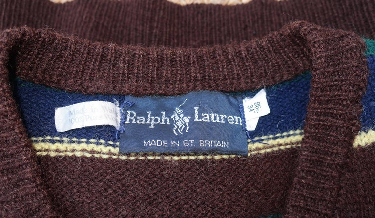 Ralph Lauren Wool Striped Sweater Vest, 1970s For Sale at 1stDibs ...