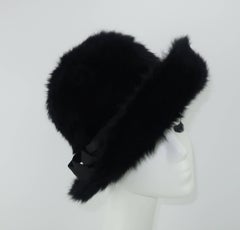 1960’s Marshall Field English Furry Black Mohair Hat