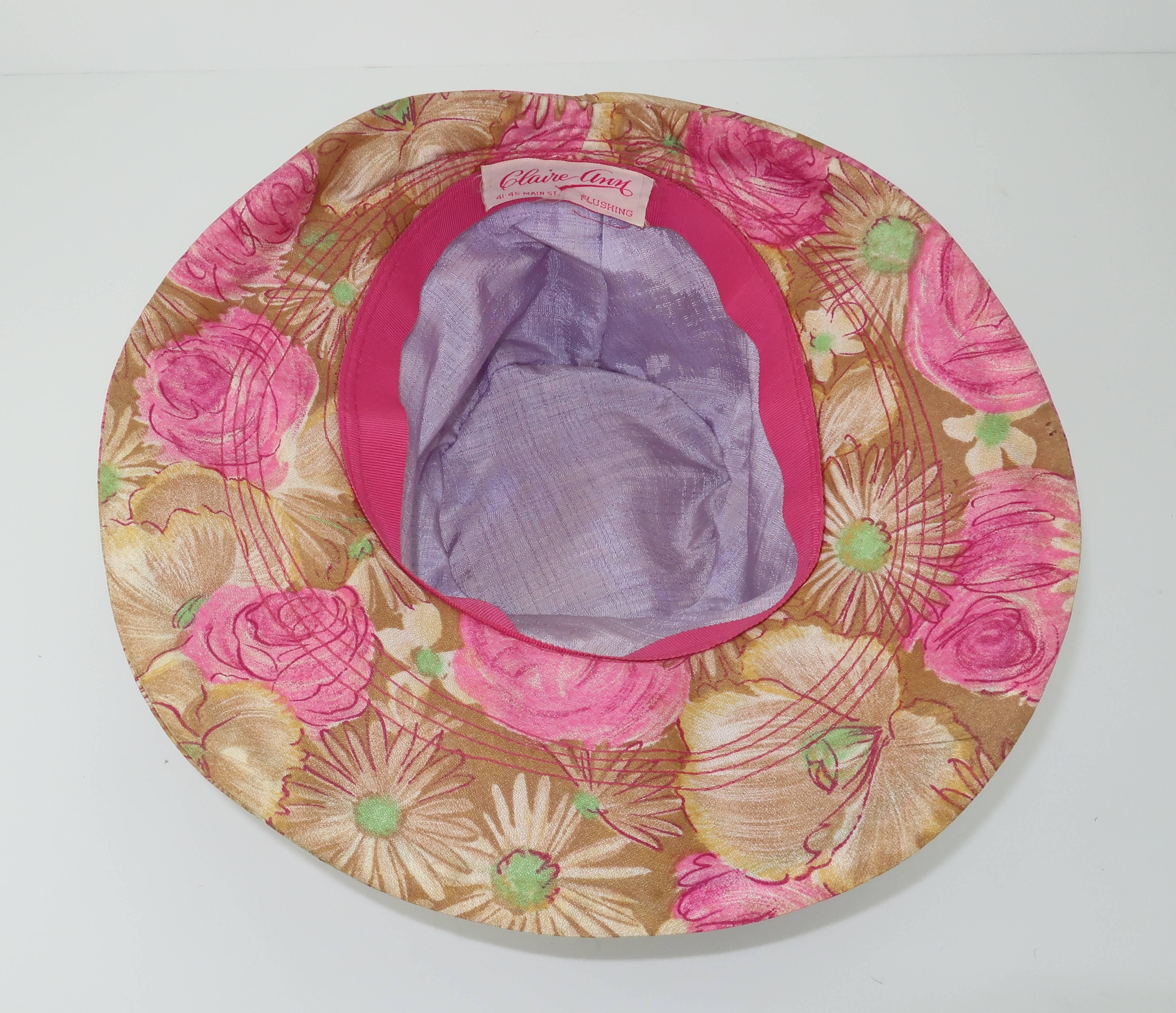 Claire Ann Floral Floppy Hat, 1960s   2