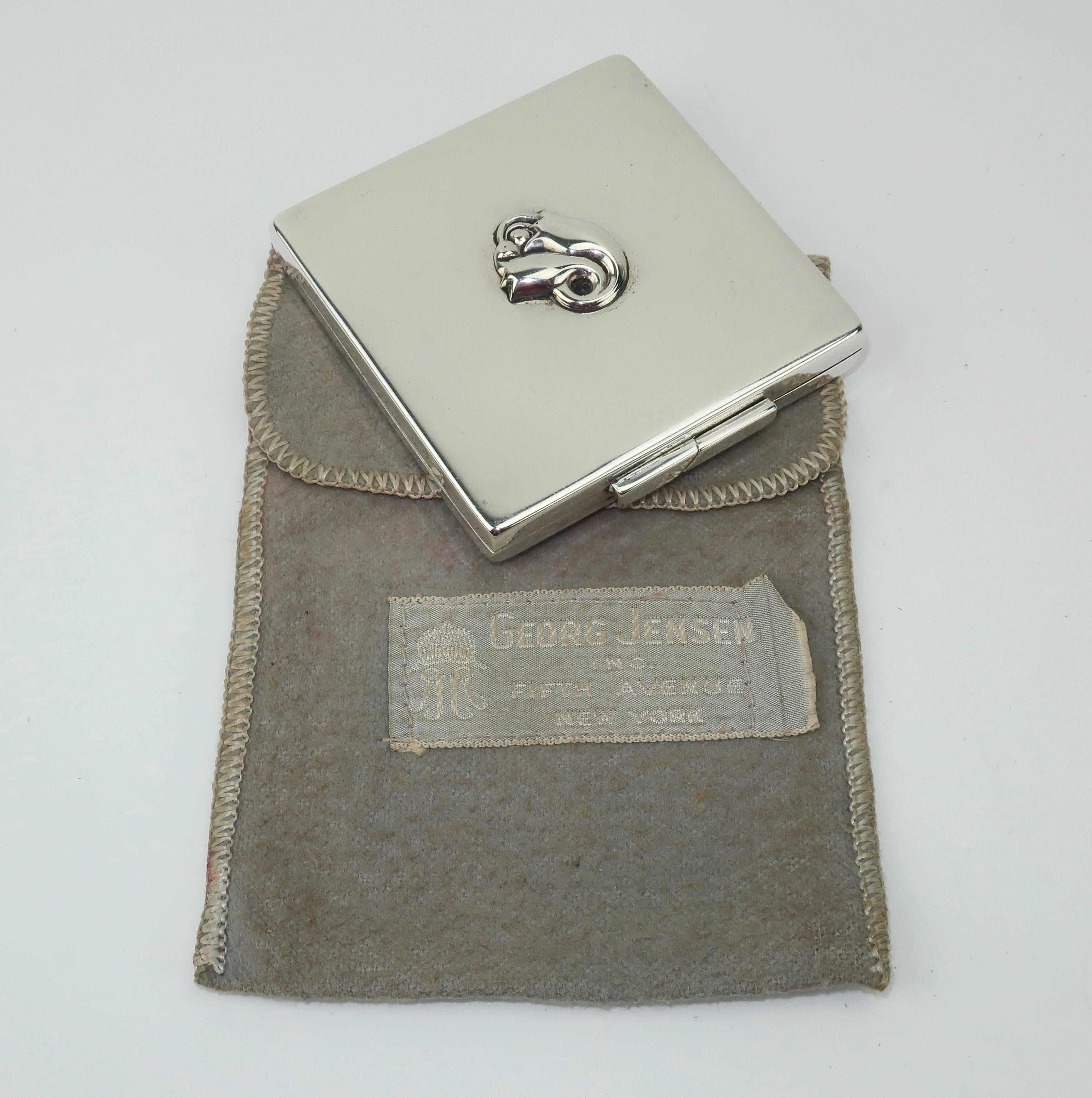 Vintage Georg Jensen Sterling Silver Powder Compact 5