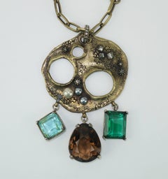 Vieux Gerard Yosca Brutalist Medallion Necklace