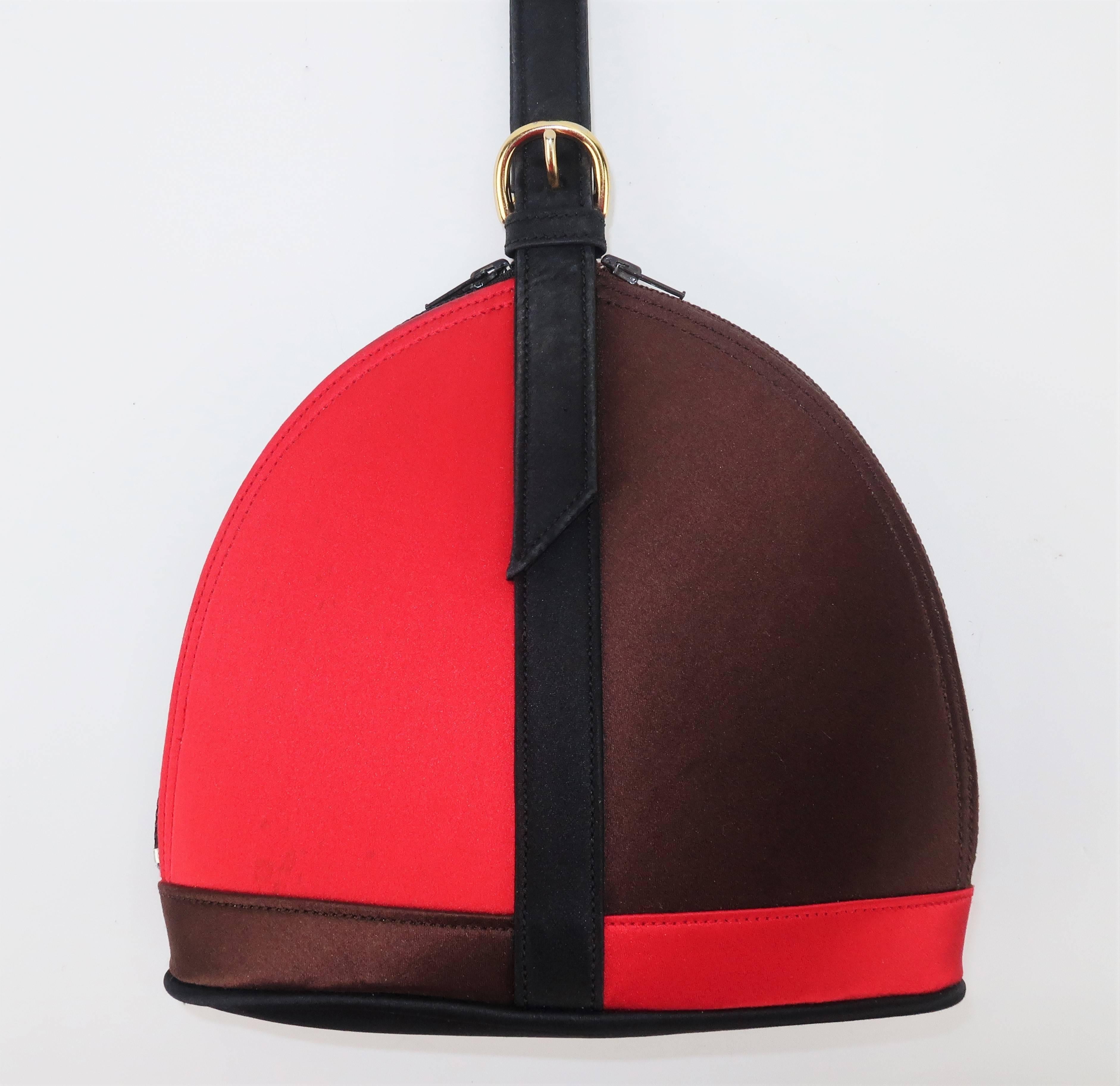 Renaud Pellegrino Mondrian Style Satin Handbag, 1980s  1