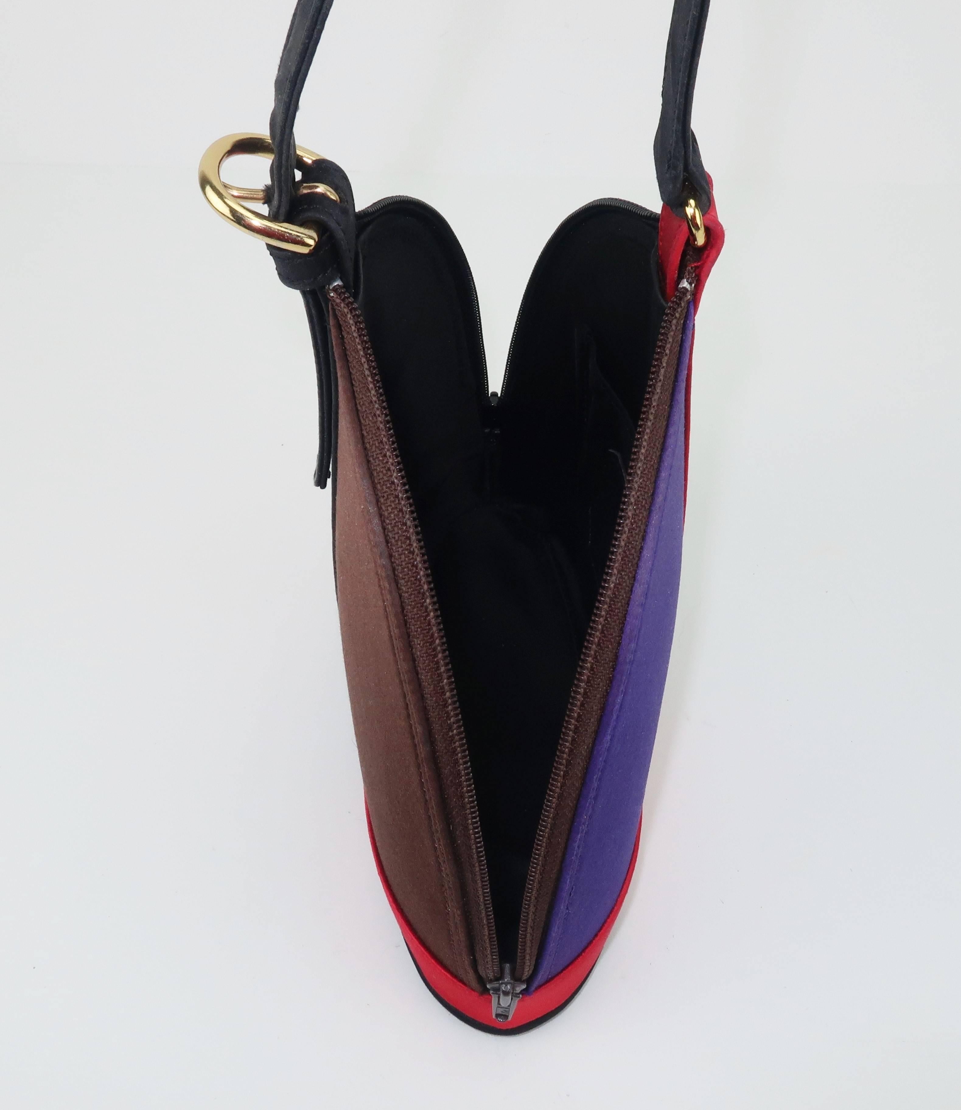 Renaud Pellegrino Mondrian Style Satin Handbag, 1980s  3