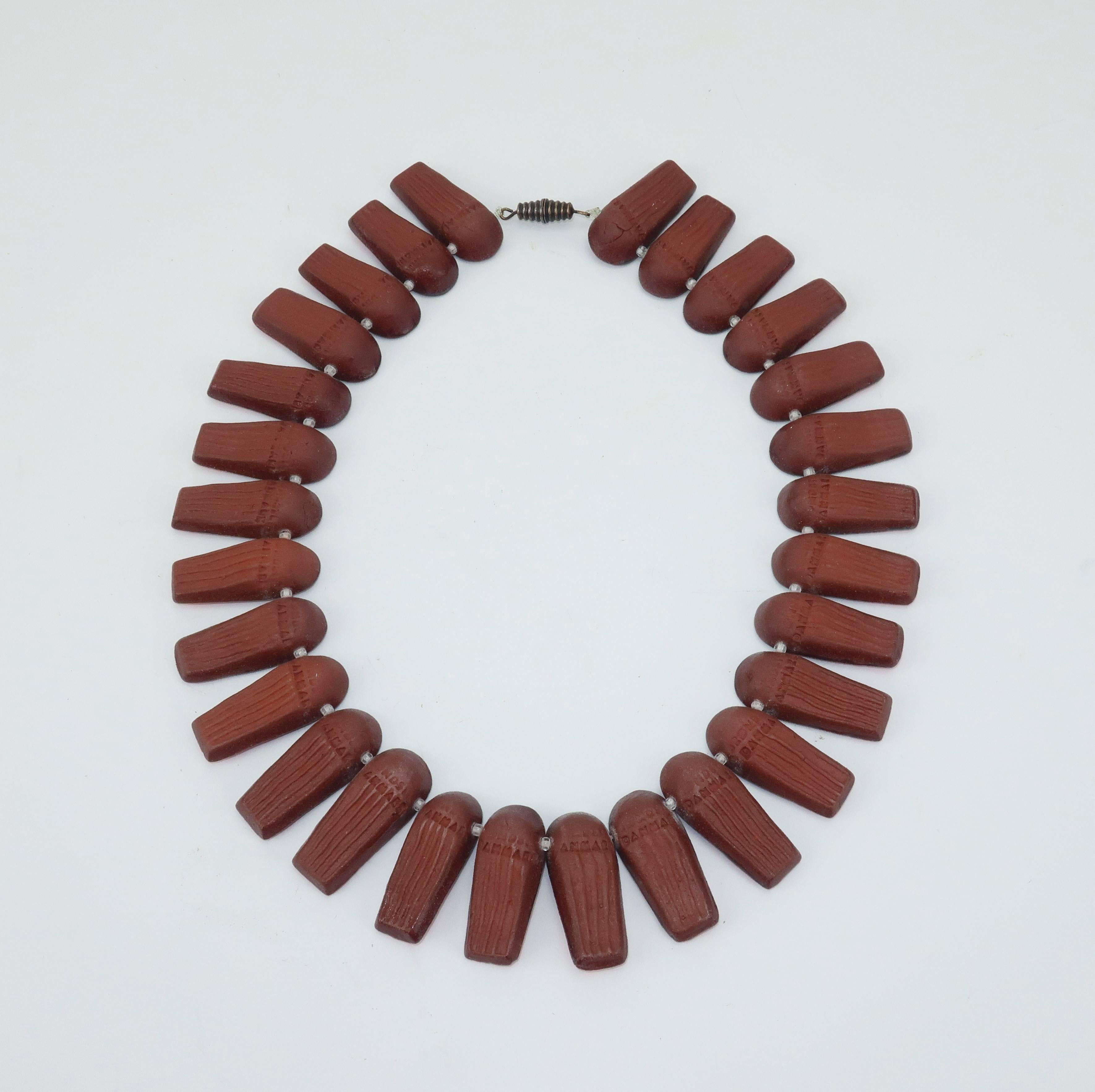 1960's Brondsted Danish Art Pottery Collar Necklace 4