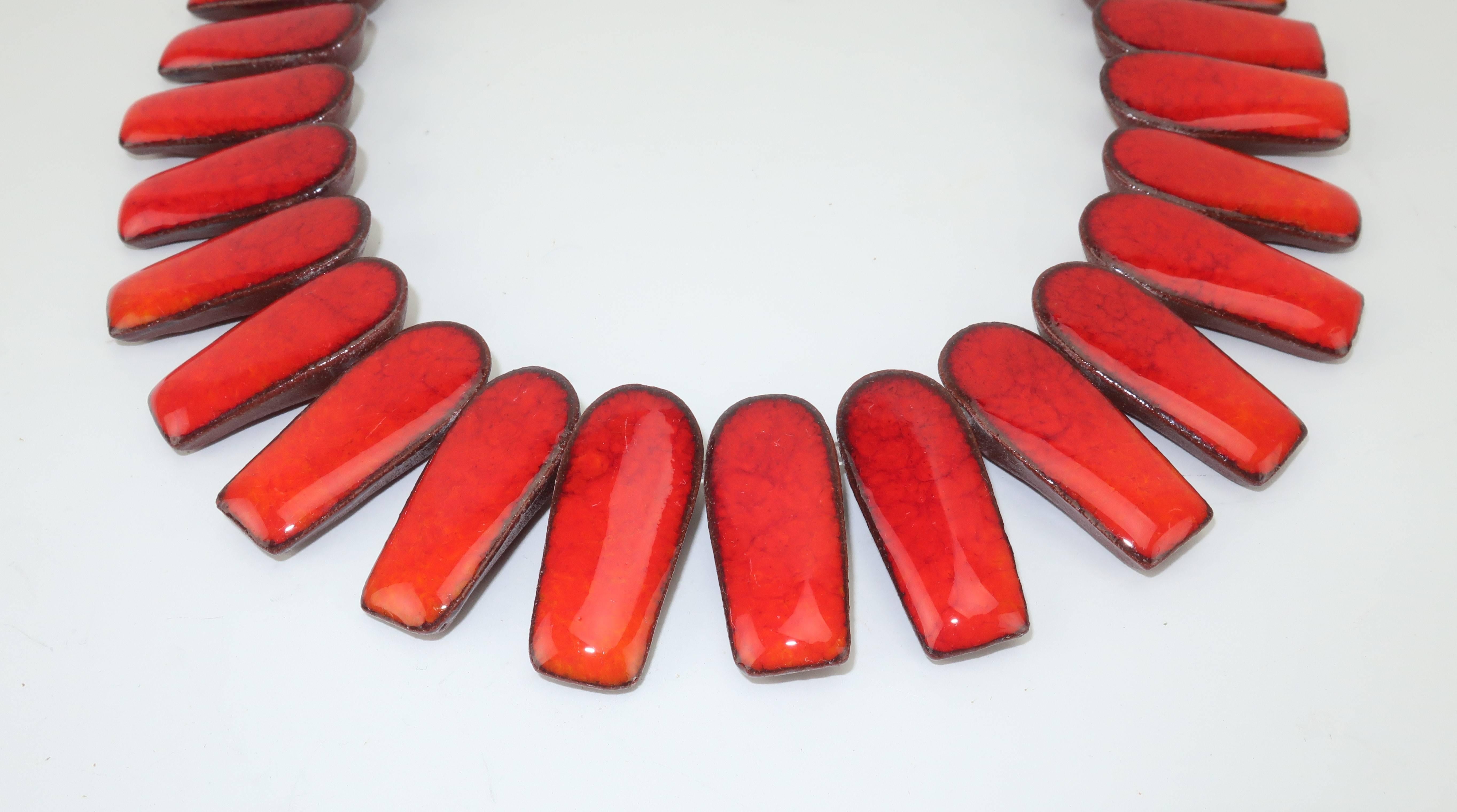 Women's 1960's Brondsted Danish Art Pottery Collar Necklace