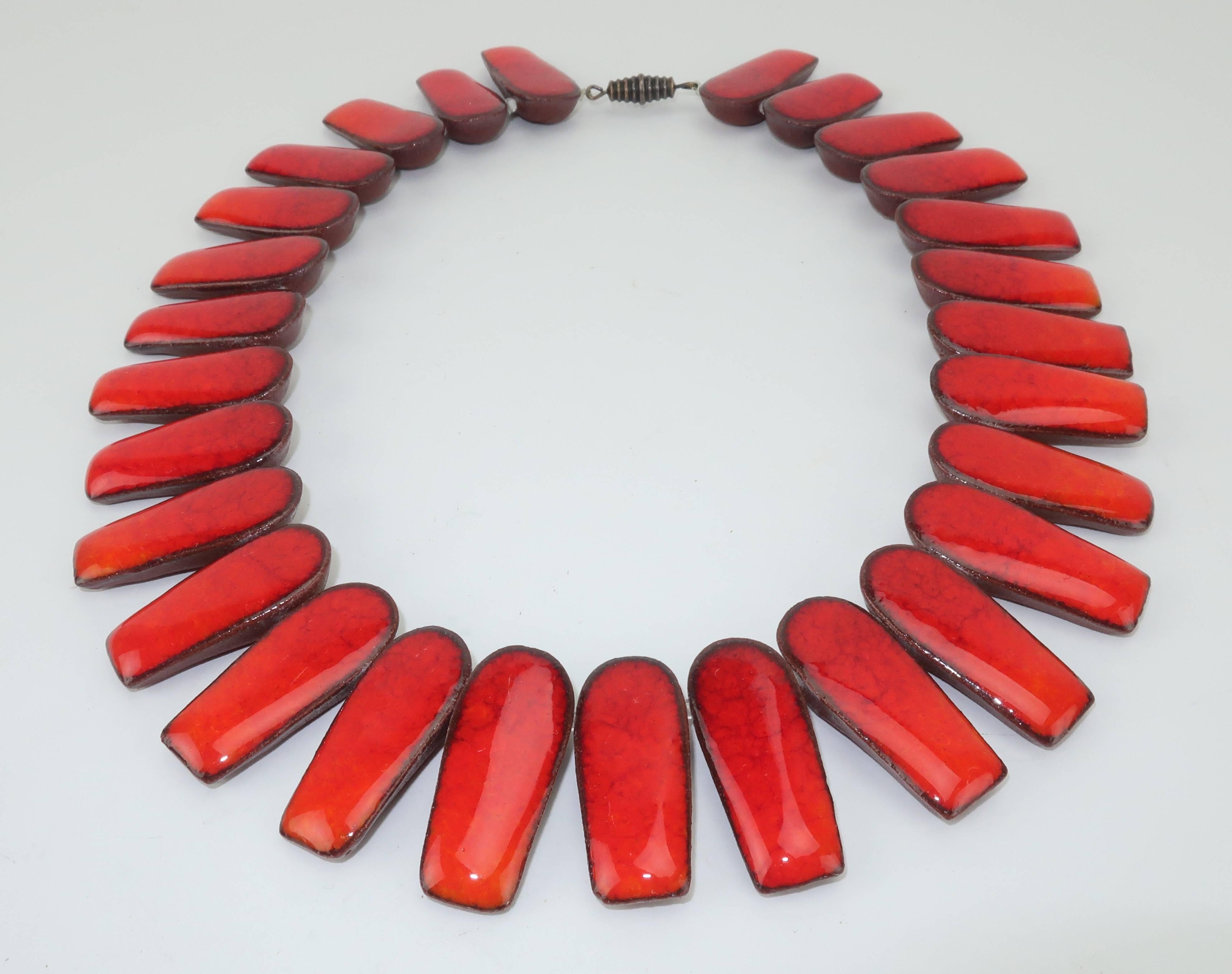 1960's Brondsted Danish Art Pottery Collar Necklace 1