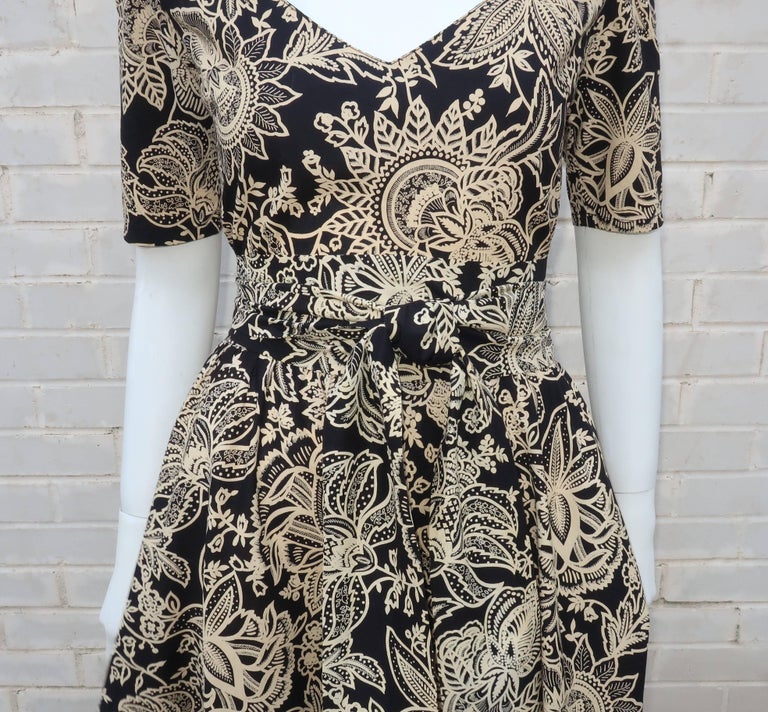 1980's Sonia Rykiel Cotton Tropical Print Dress For Sale at 1stdibs