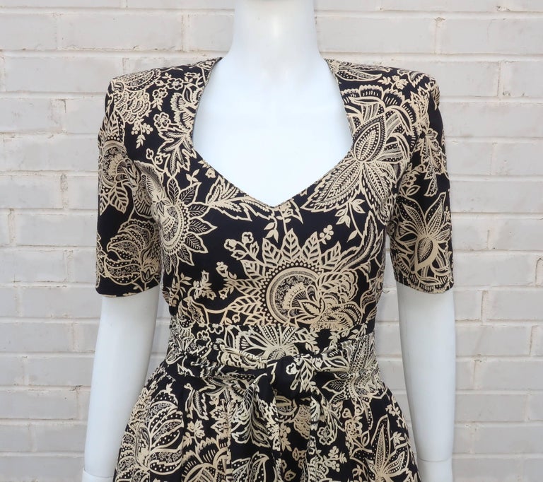 1980's Sonia Rykiel Cotton Tropical Print Dress For Sale at 1stdibs