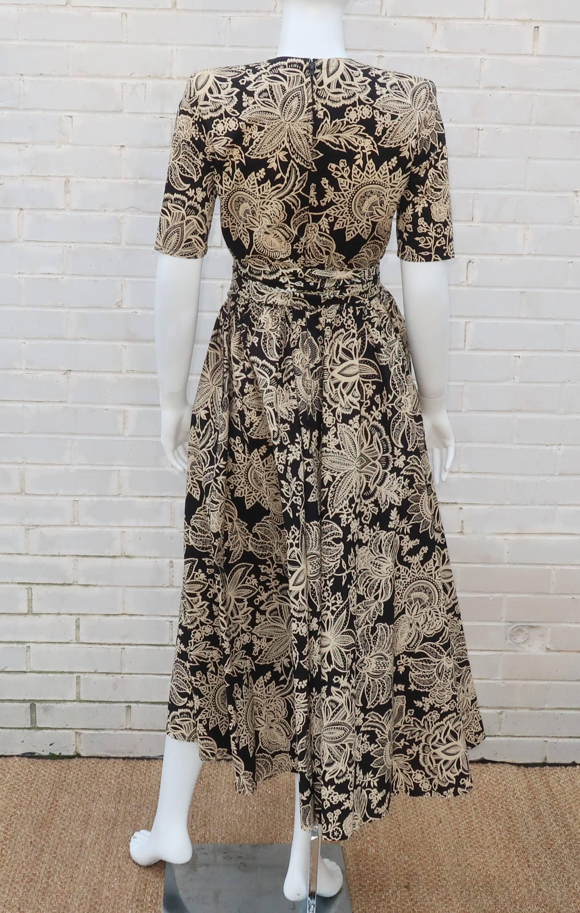 1980's Sonia Rykiel Cotton Tropical Print Dress  2