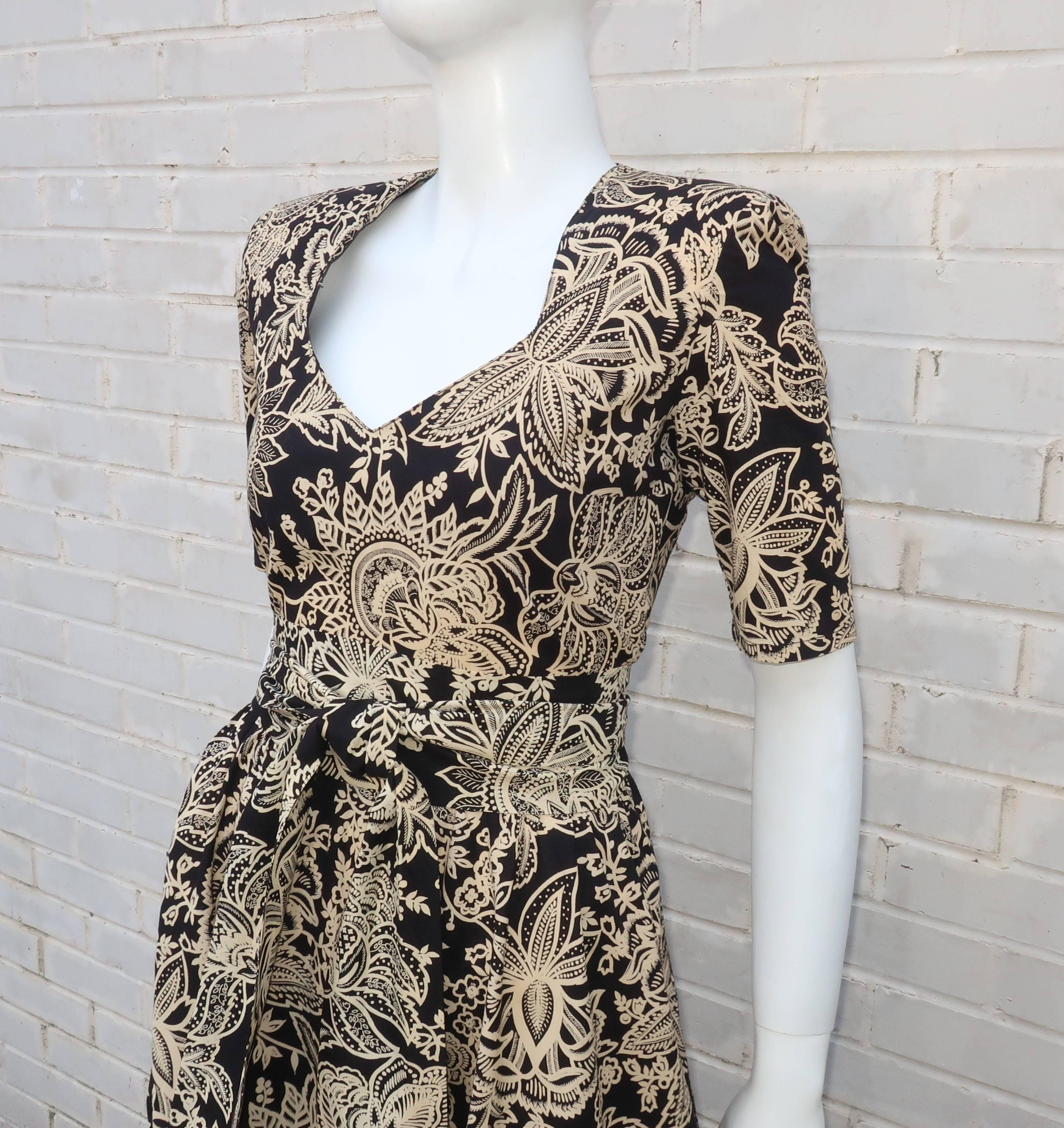 1980's Sonia Rykiel Cotton Tropical Print Dress  In Excellent Condition In Atlanta, GA