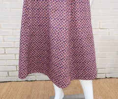 Jaeger Floral Cotton Peasant Skirt With Quilted Hem, 1970s
