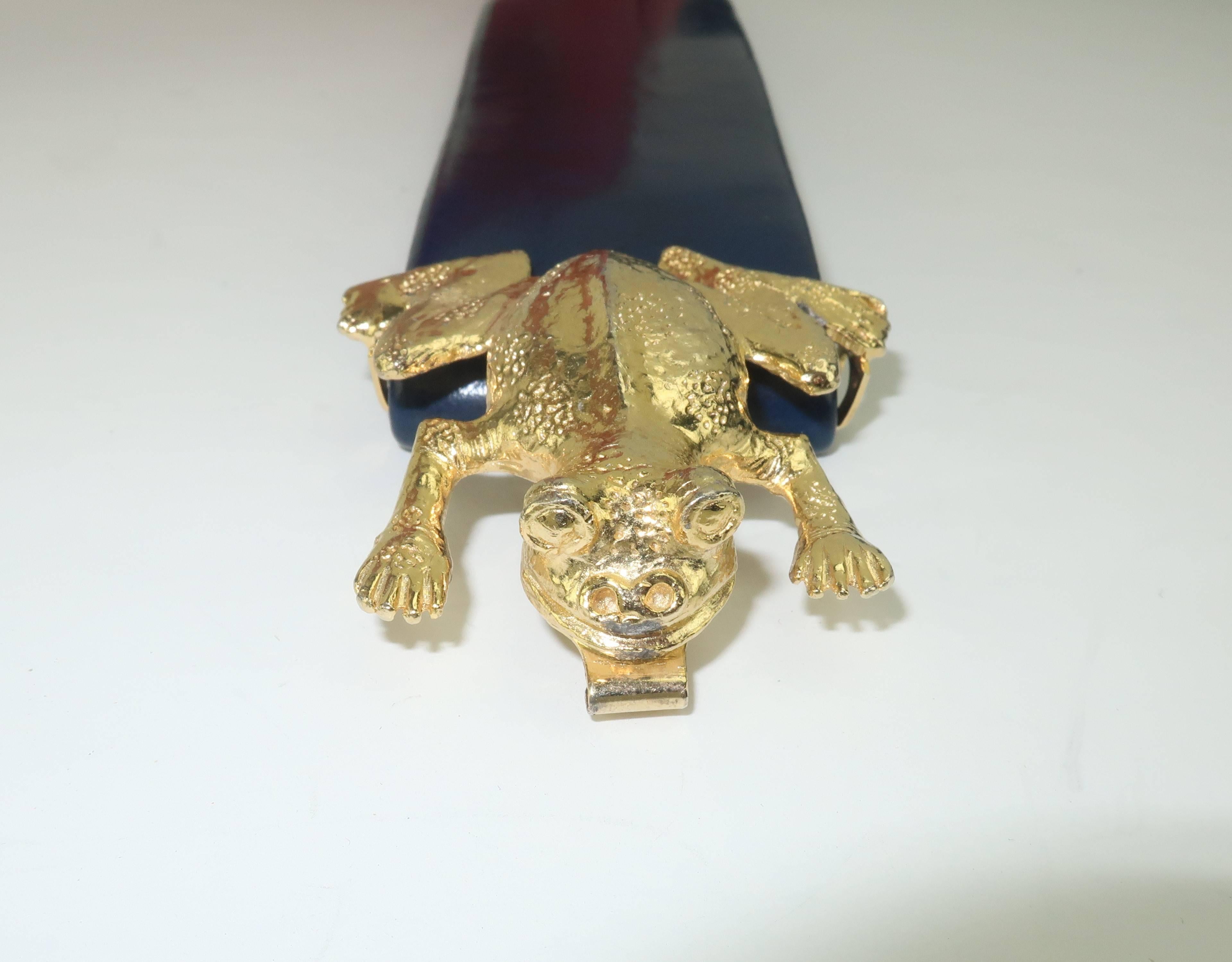 1970’s Kissing Frog Buckles With Blue Belt 5