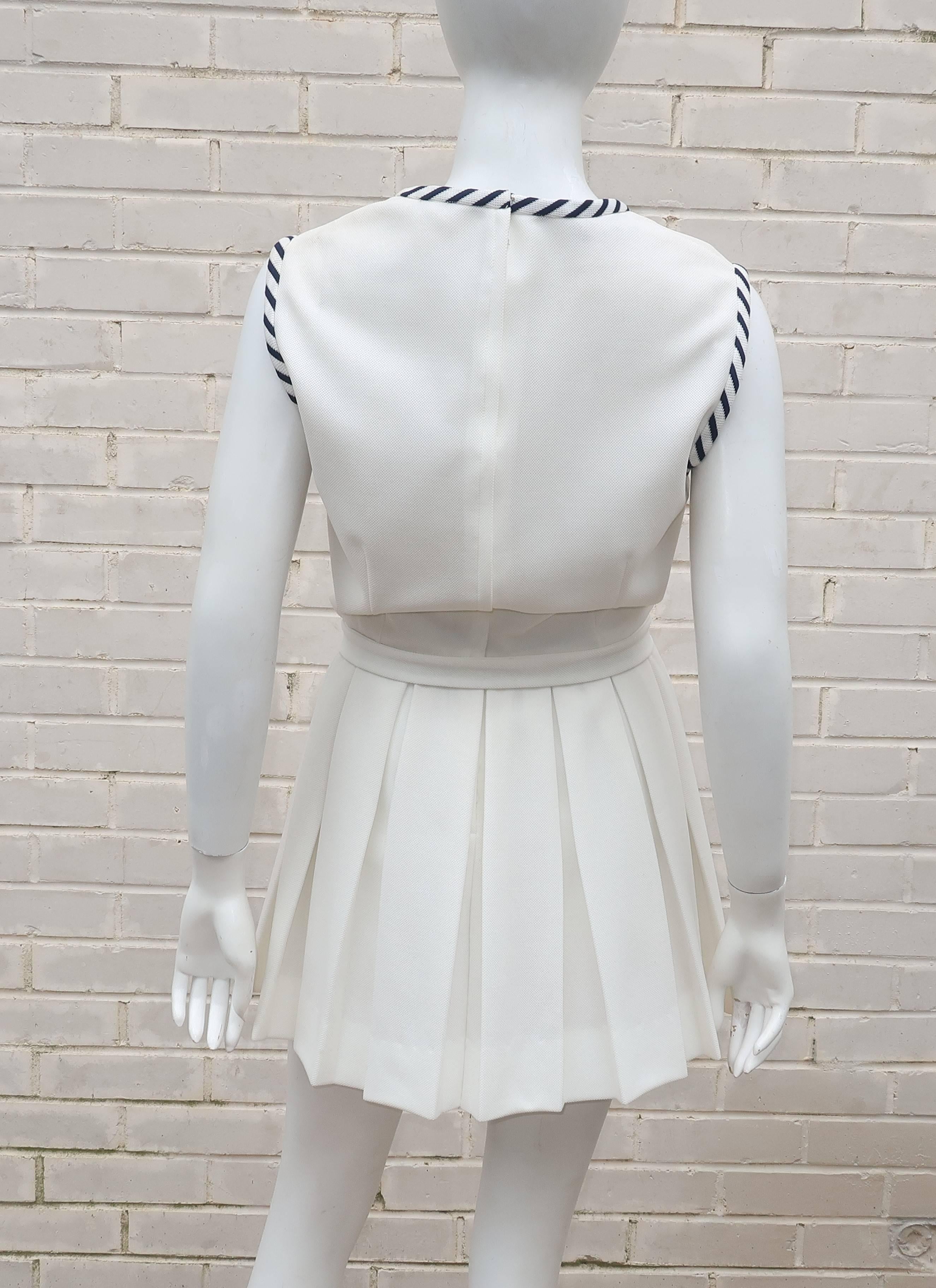 1970's Izod Blue & White Tennis Dress With Bloomers In New Condition In Atlanta, GA