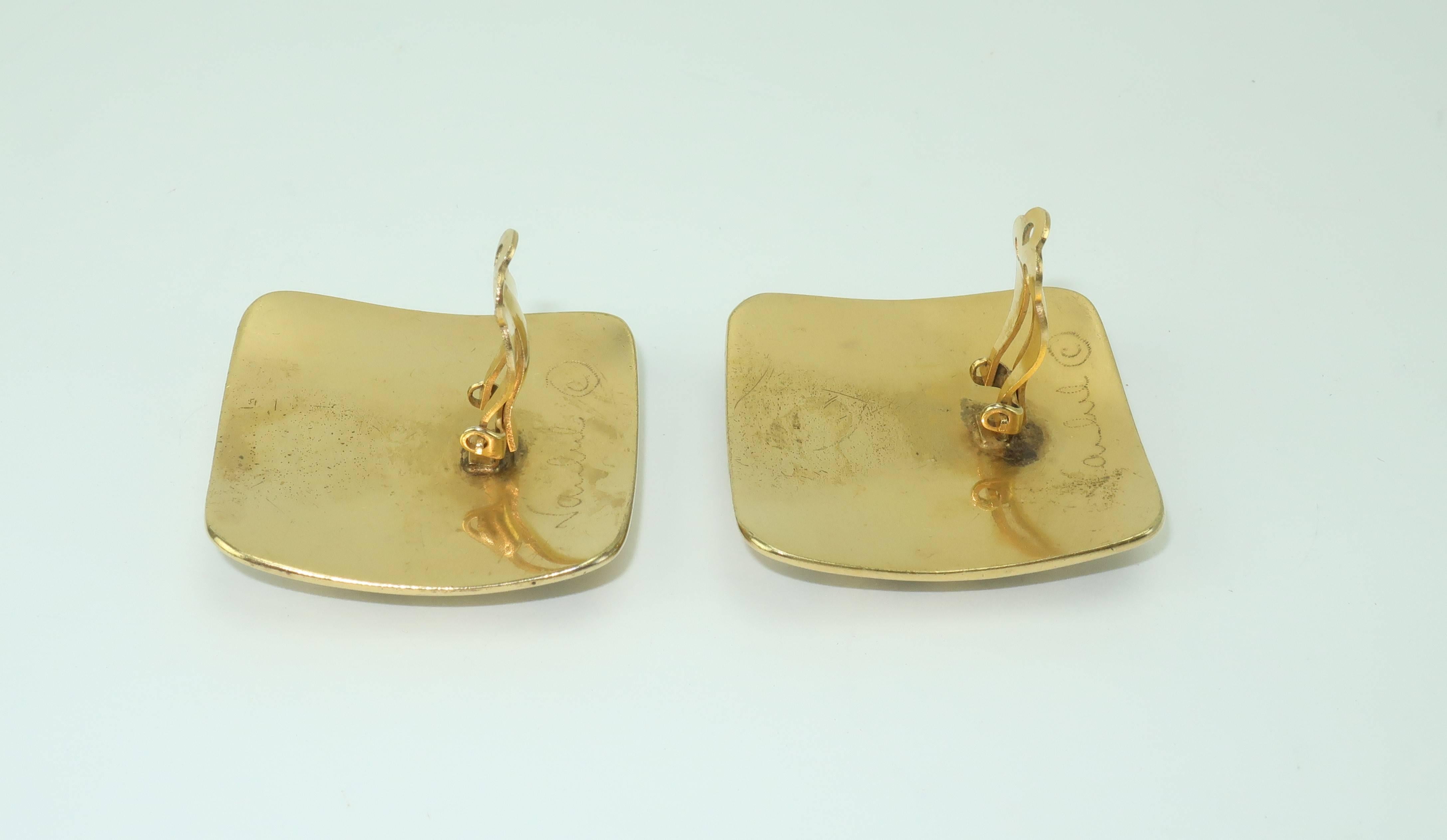 Vaubel Stylized Gold Vermeil Perforated 'X' Earrings 4
