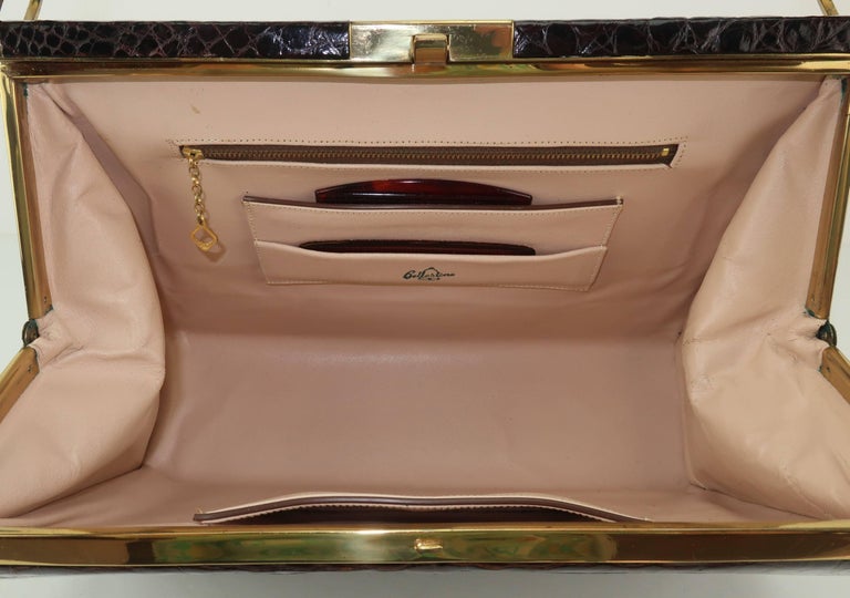 1950s Pin-up LIZARD Purse Vintage Brown Purse Box Bag Belstone Hard Ca –  Aft Cabin Vintage