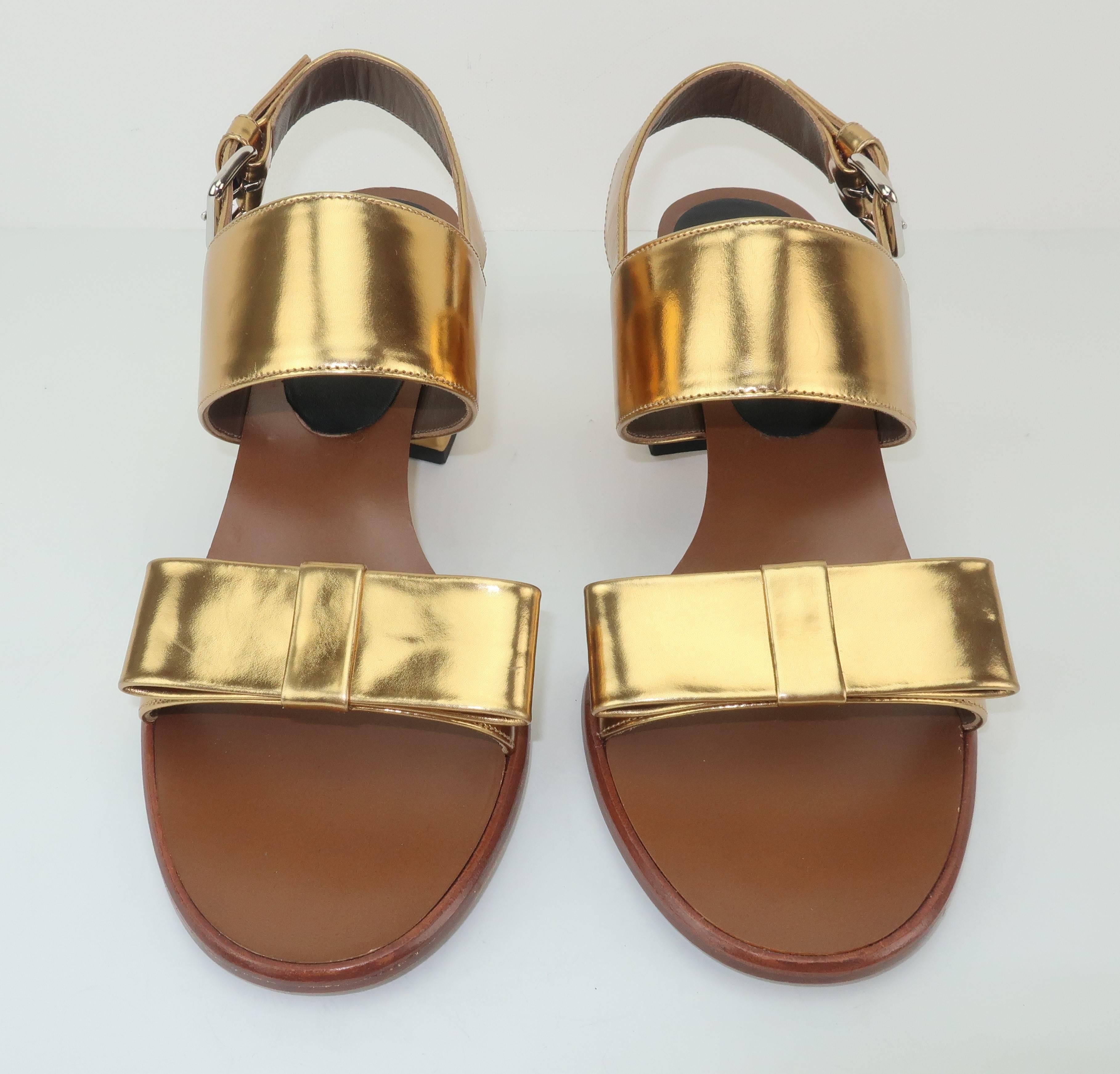 marni gold sandals