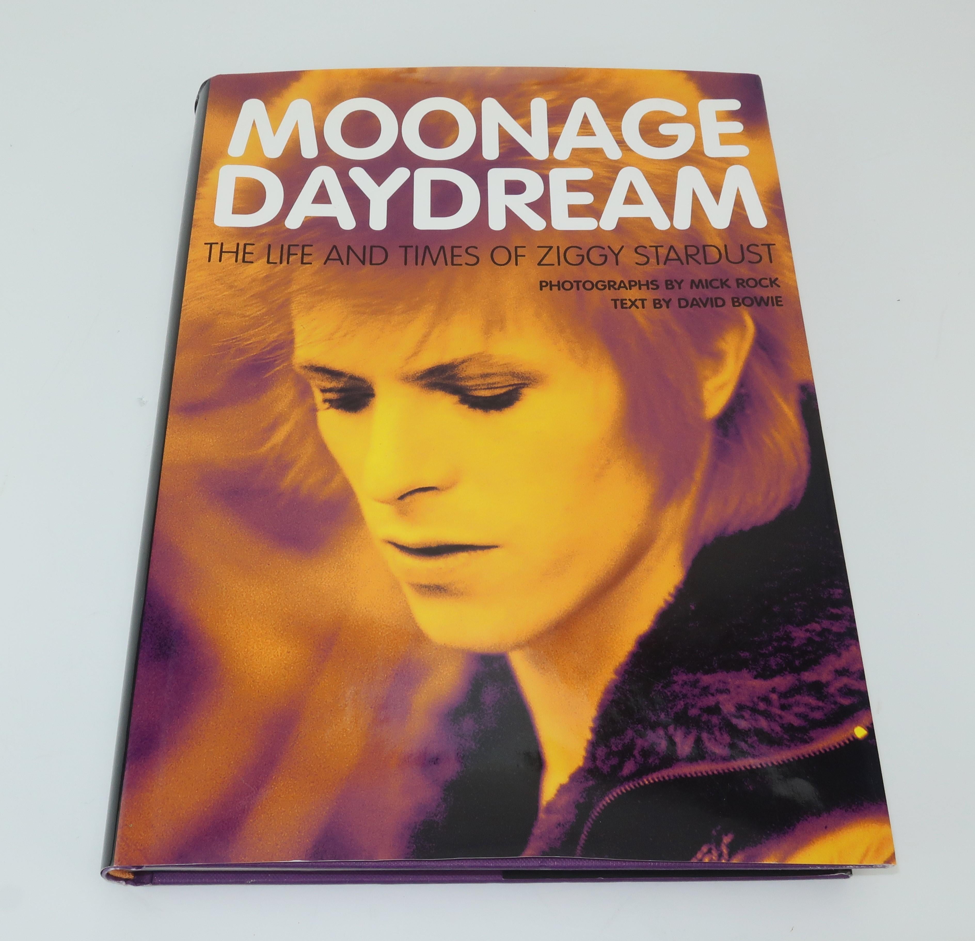 Moonage Daydream, The Life and Times of Ziggy Stardust, chronicles both the music and fashions of one of rock ‘n’ roll’s most enduring creations with 320 pages of masterful photography by Mick Rock and text from the artist behind the persona, David