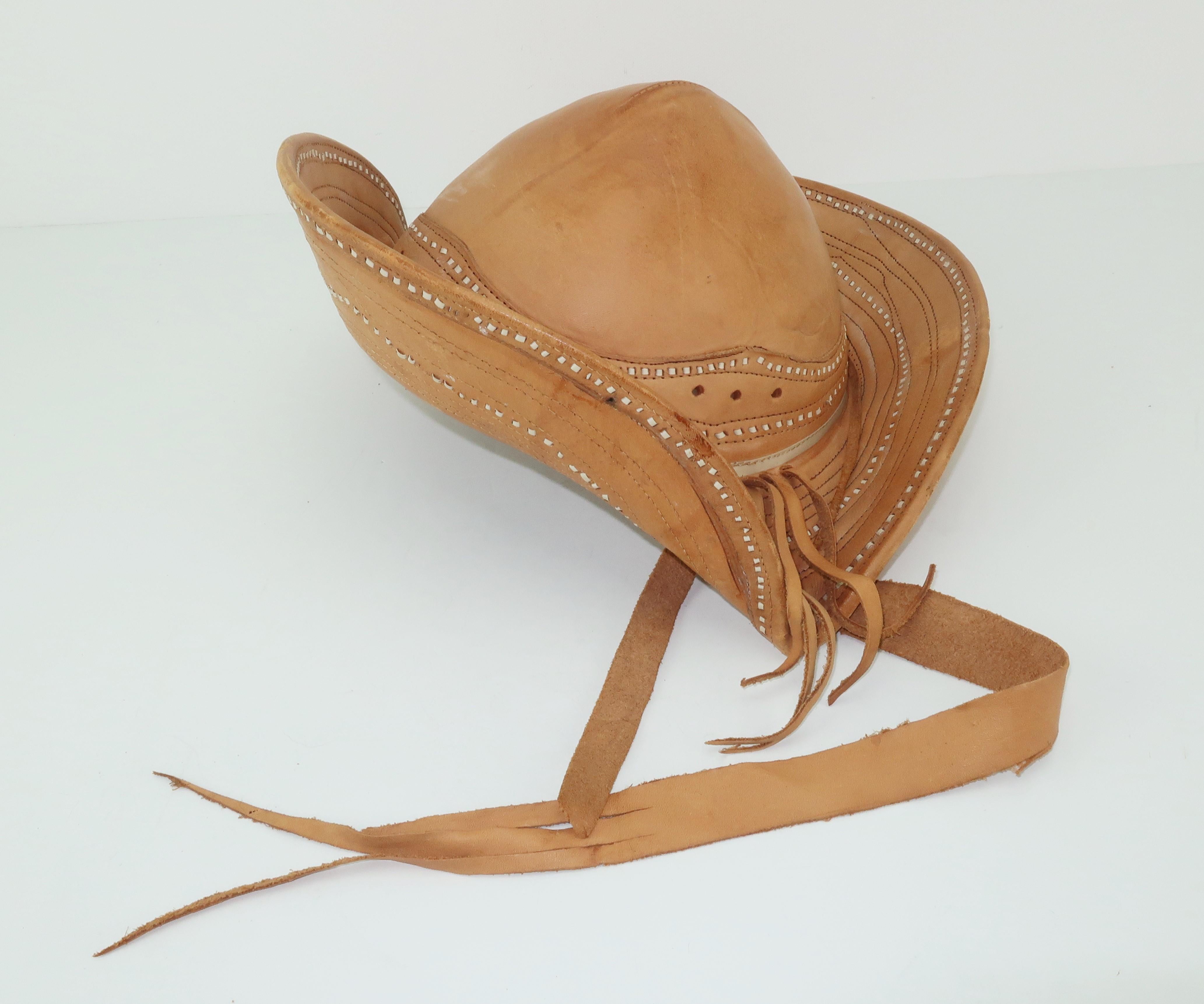 Women's or Men's Vintage Traditional Brazilian Leather Cowboy Hat