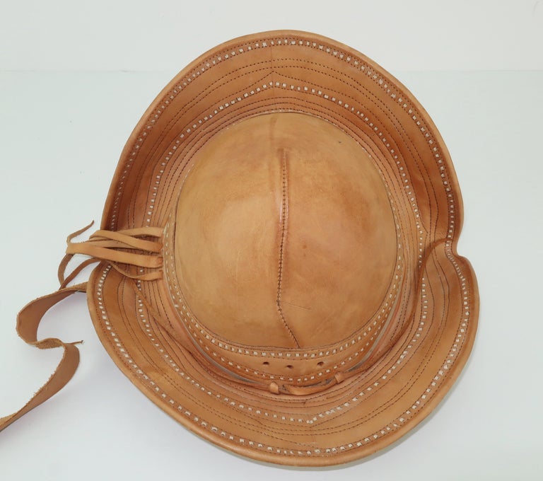 Vintage Traditional Brazilian Leather Cowboy Hat at 1stDibs | brazilian