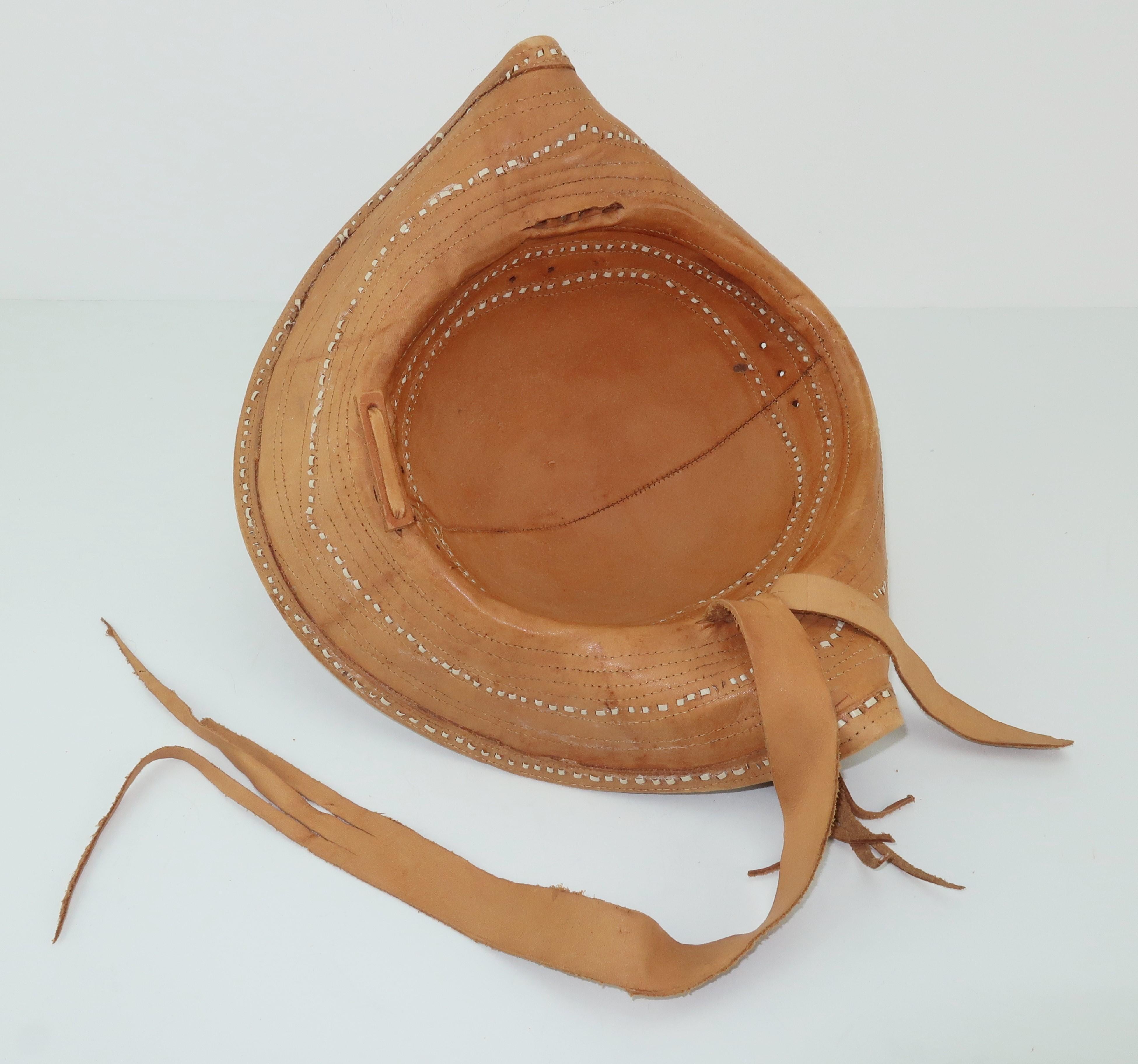 Vintage Traditional Brazilian Leather Cowboy Hat 2