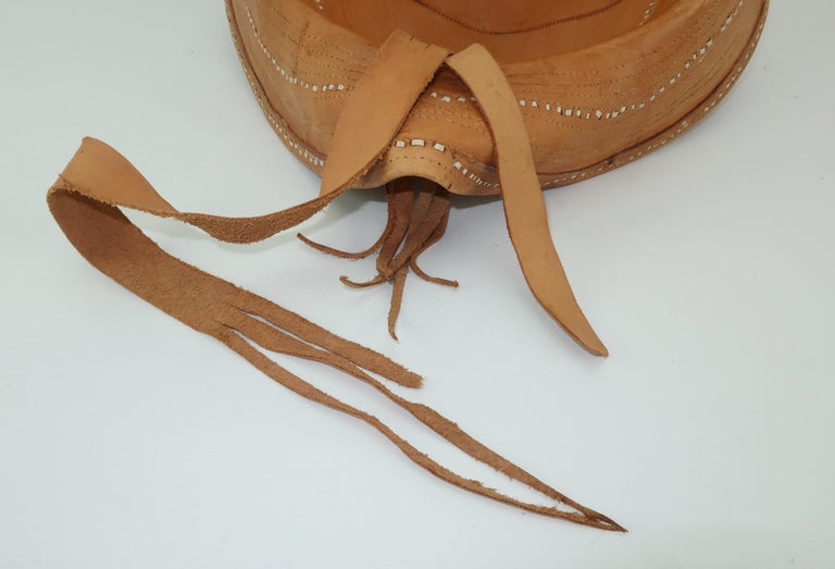 Vintage Traditional Brazilian Leather Cowboy Hat at 1stDibs | brazilian