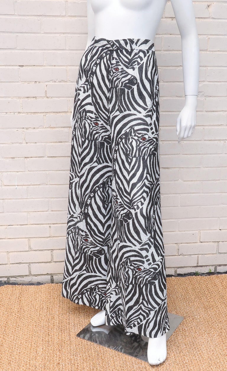 zebra print palazzo pants
