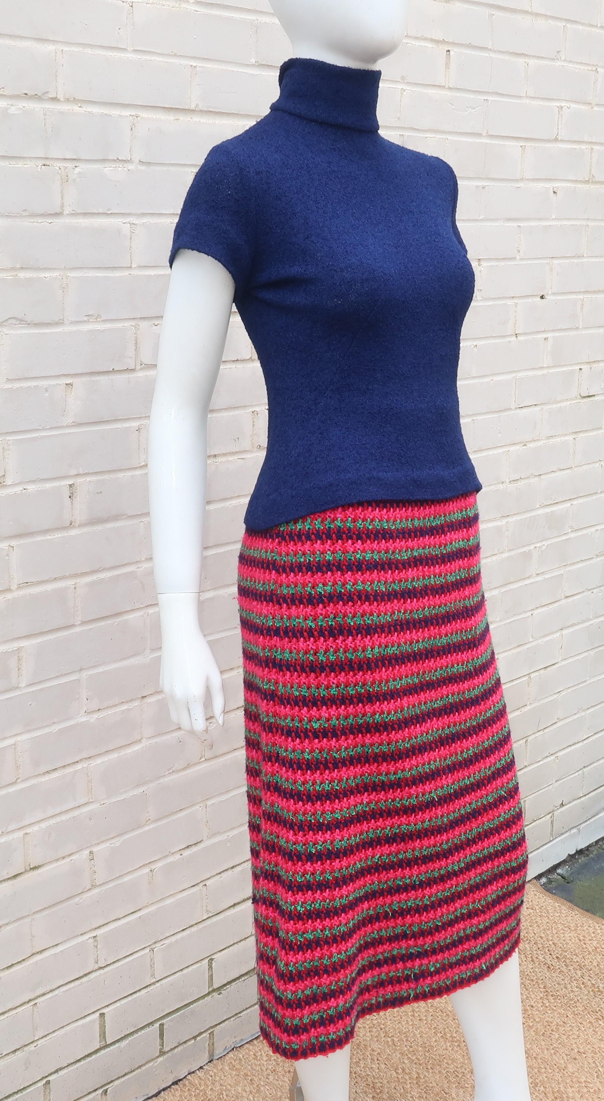 Murrell Hand Crocheted Knit Three Piece Suit, 1960s In Good Condition In Atlanta, GA