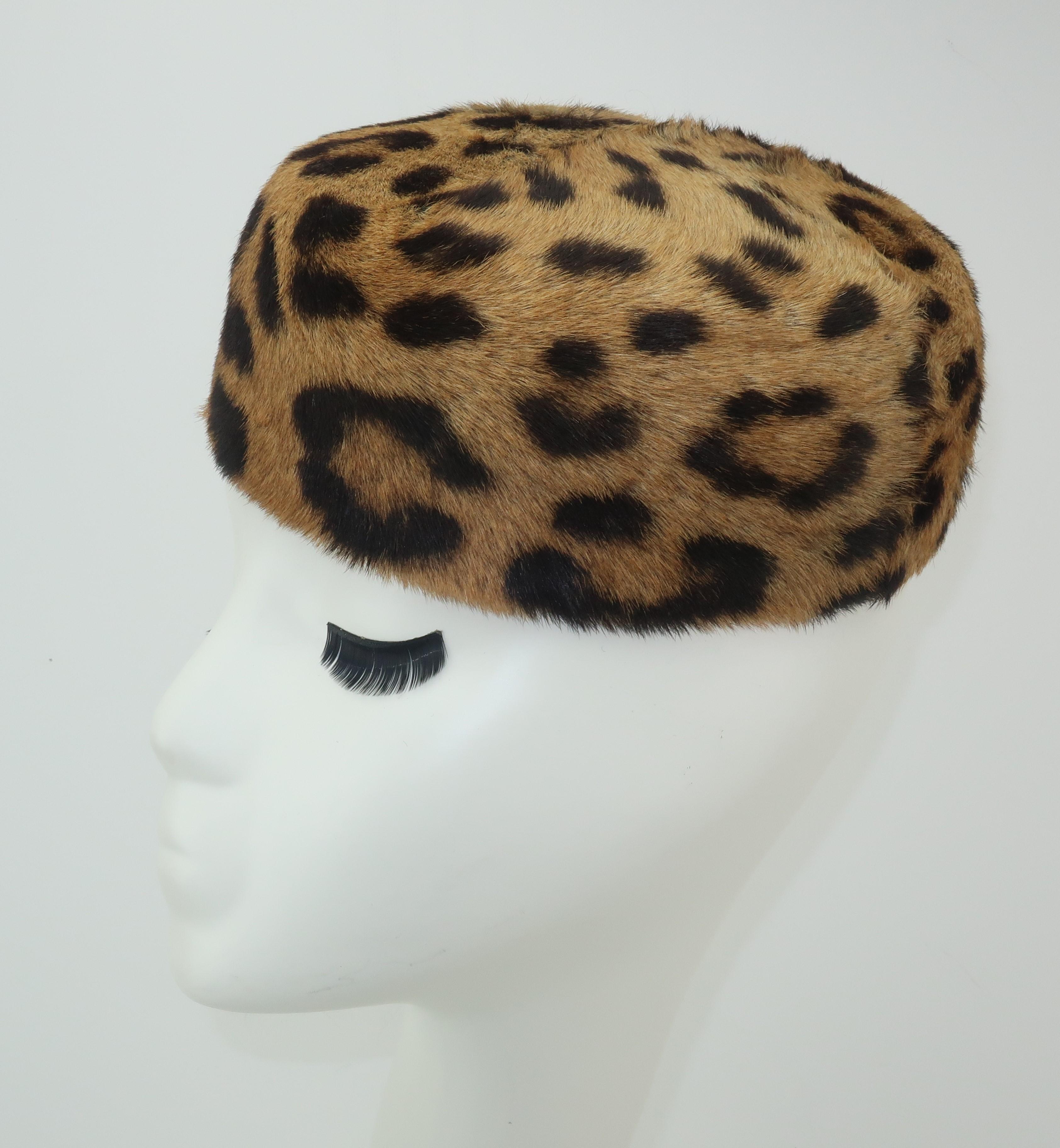leopard pillbox hat