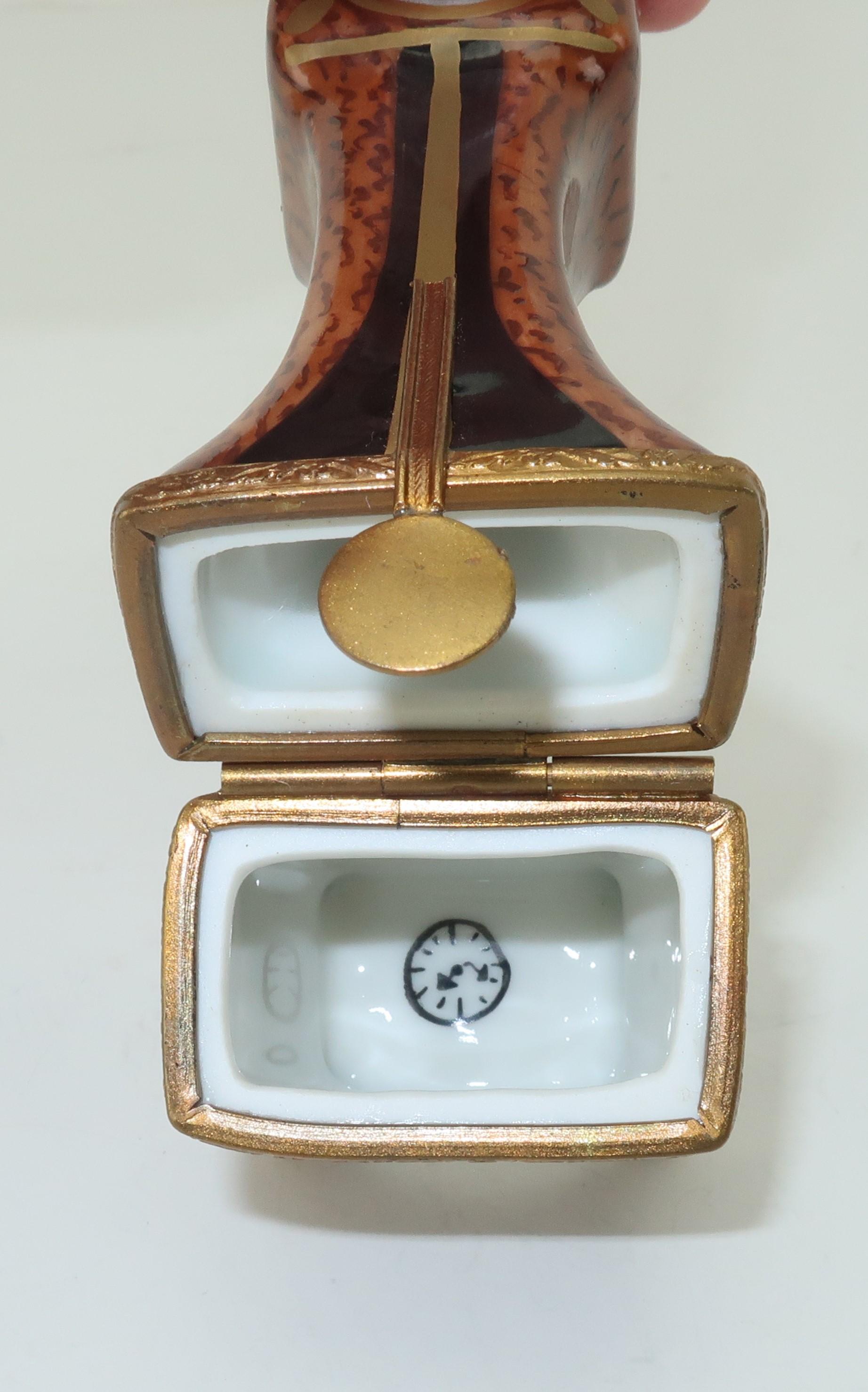 Vintage Hand Painted Limoges Porcelain Clock Trinket Box 1