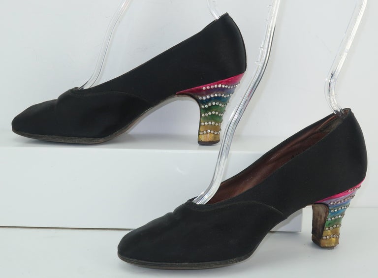 1920�s Art Deco Celluloid and Rhinestone Heels Flapper