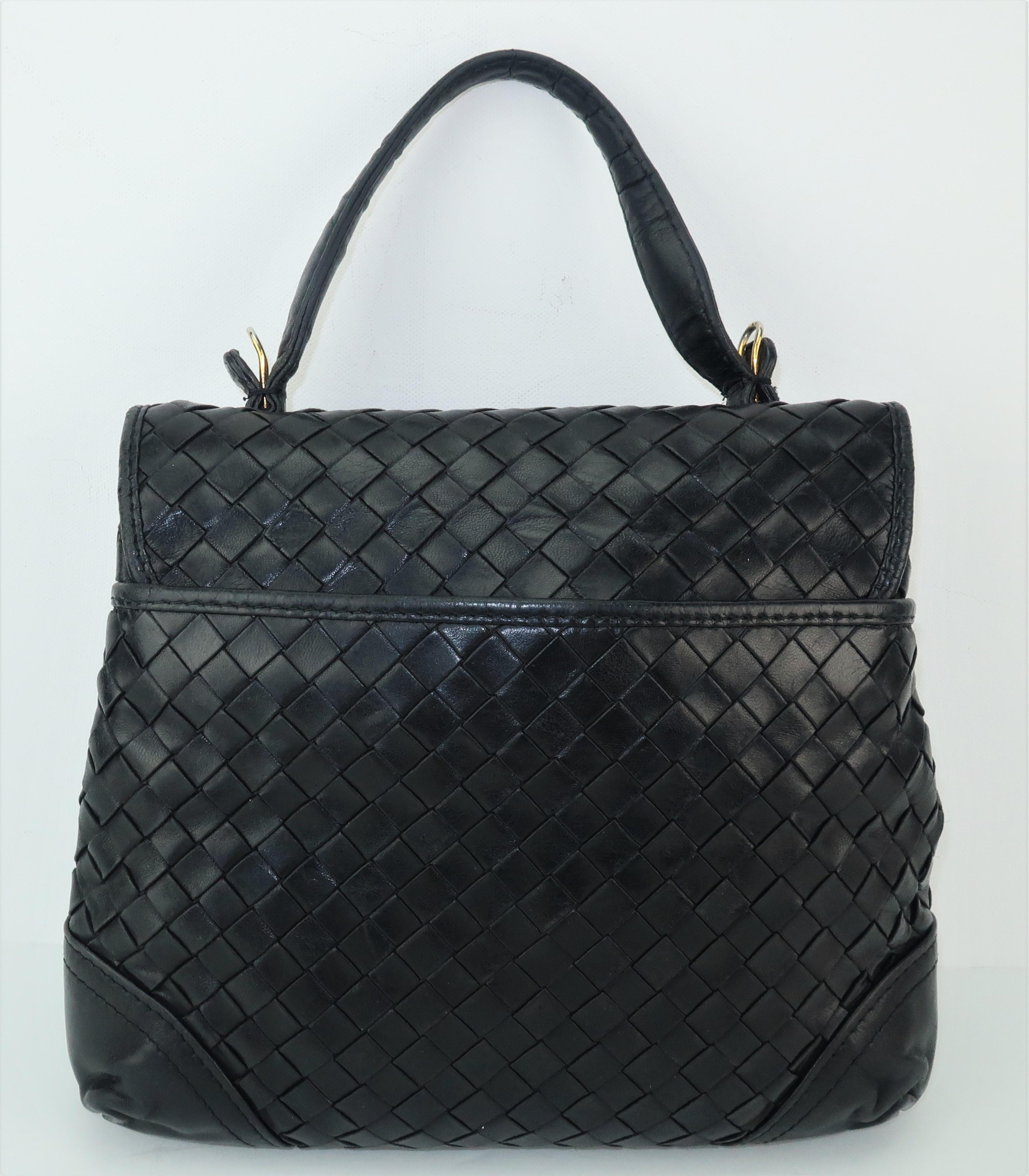 Bottega Veneta Black Intrecciato Leather Shoulder Handbag 4