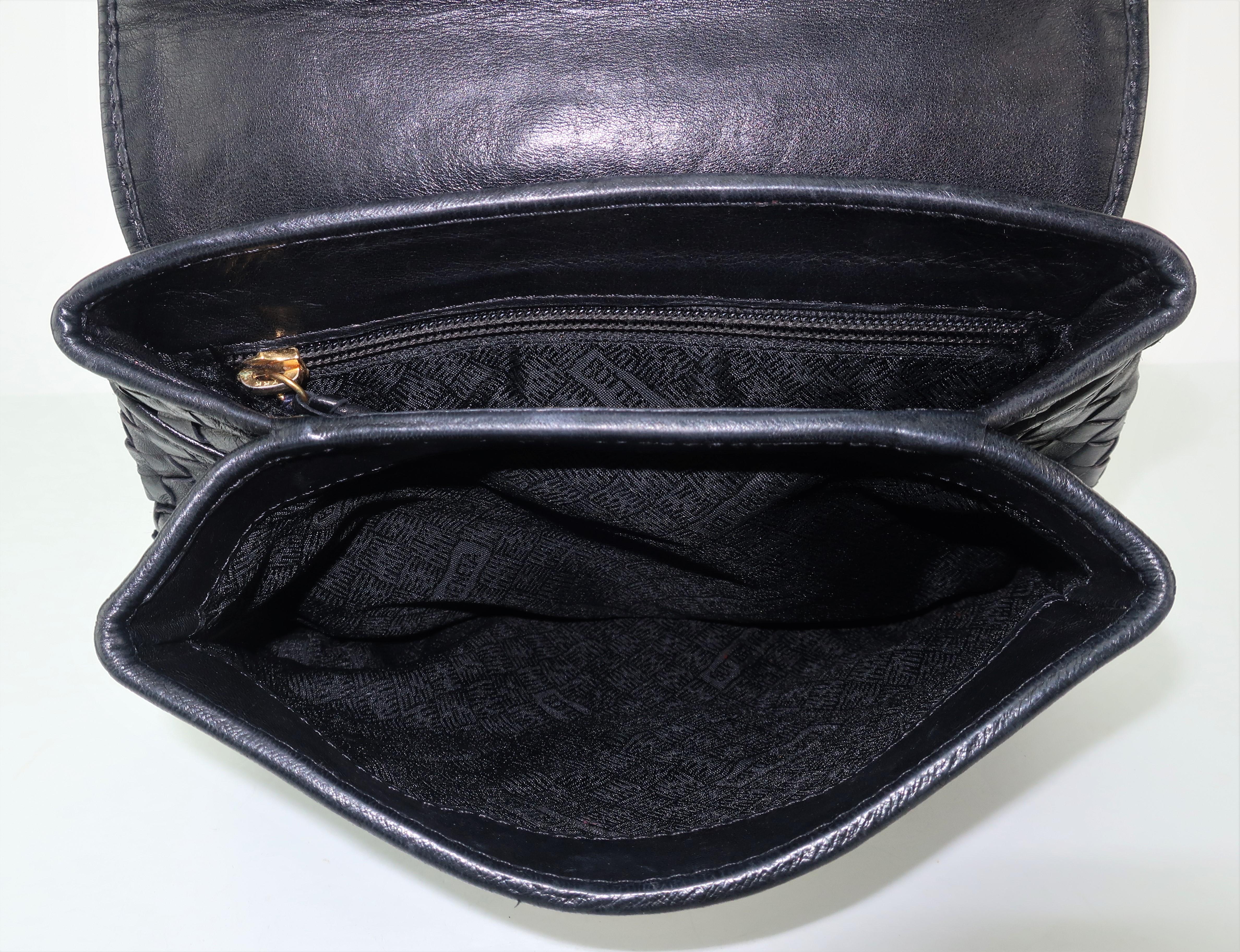 Bottega Veneta Black Intrecciato Leather Shoulder Handbag 5