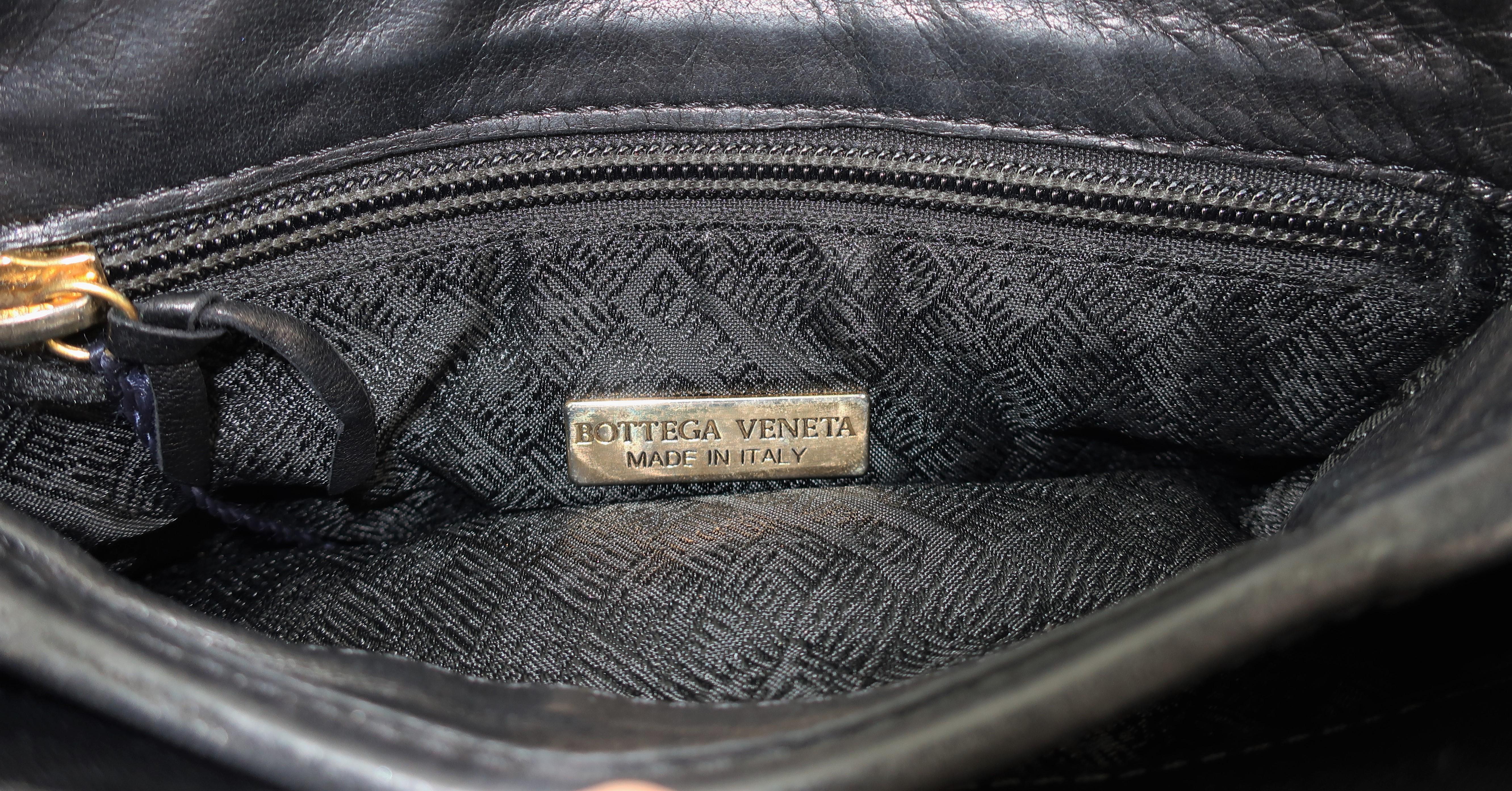Bottega Veneta Black Intrecciato Leather Shoulder Handbag 6