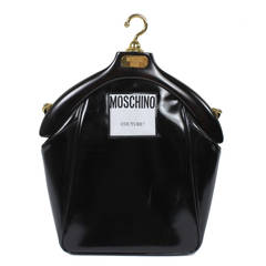 MOSCHINO Couture! Iconic Hanger Motif Leather Purse