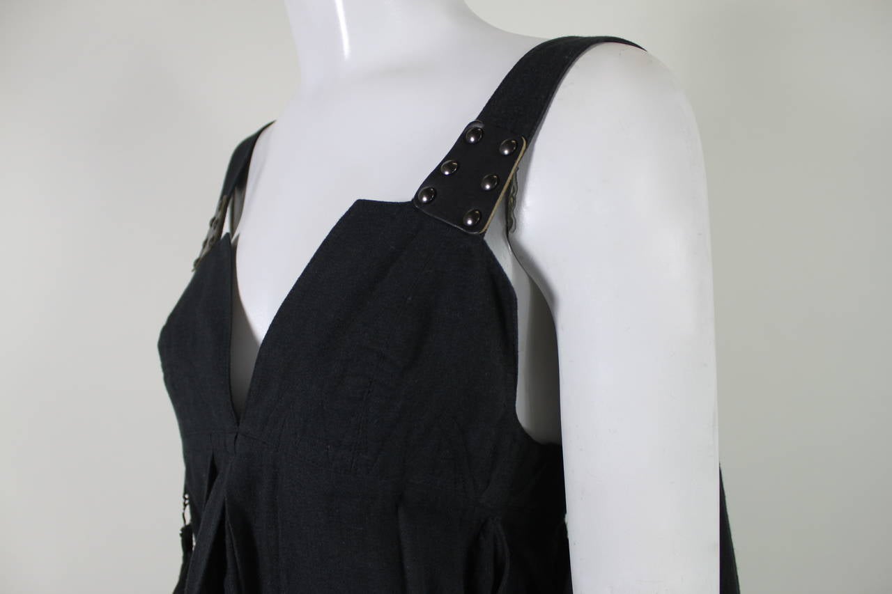 Kansai Black Linen Dress with Cocoon Coat For Sale 1