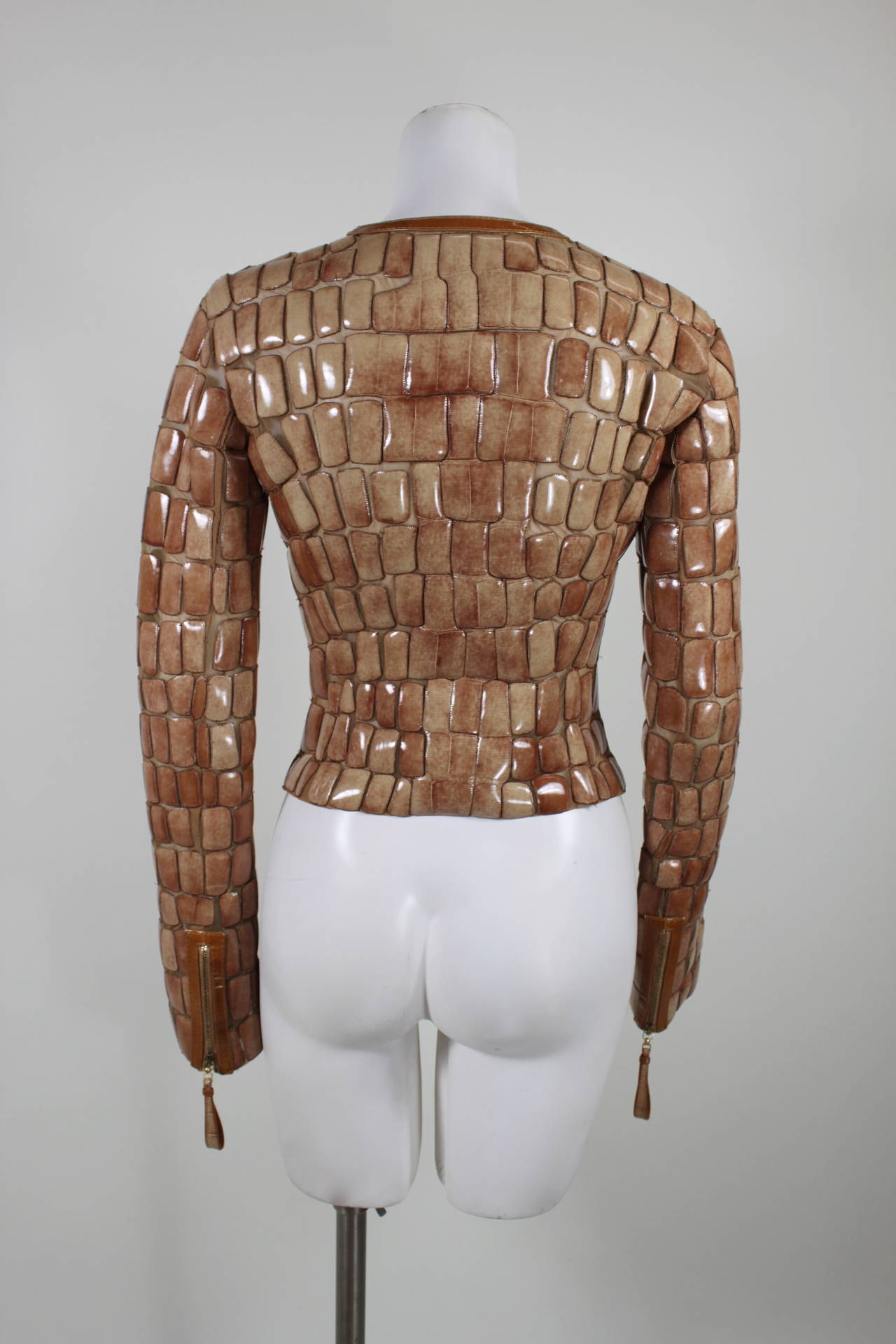 Ferre Appliquéd Leather and Net Jacket 3