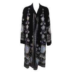 1920s Gorgeous Black Velvet Metallic Embroidered Coat