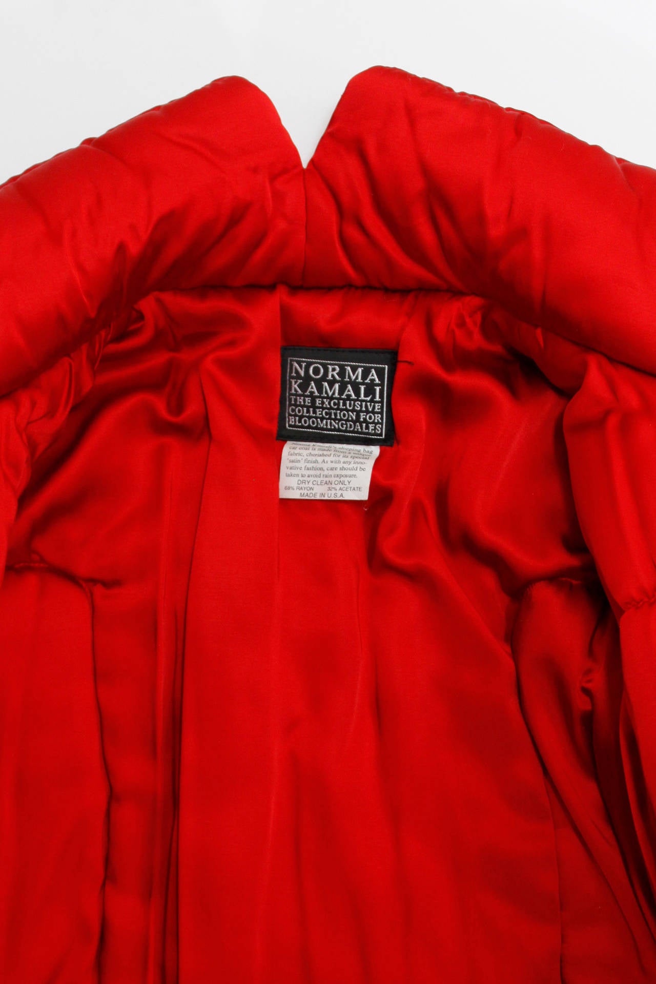 norma kamali red sleeping bag coat