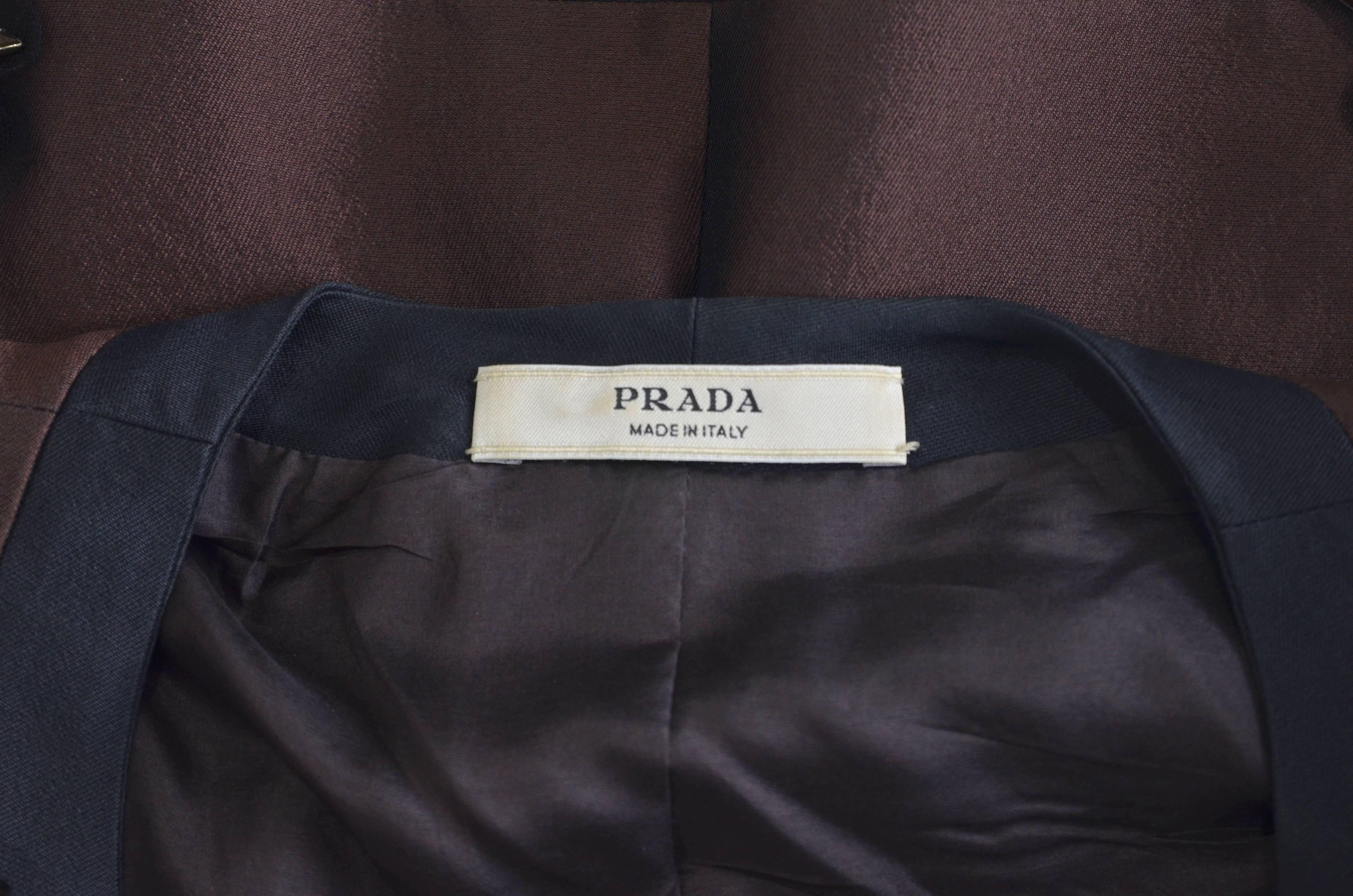 Prada Silk Wool Evening Jacket with Paillettes and Rhinestones For Sale 5