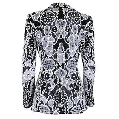 Late 1990s Giorgio Armani Black Organza Blazer with White Graphic Sequins