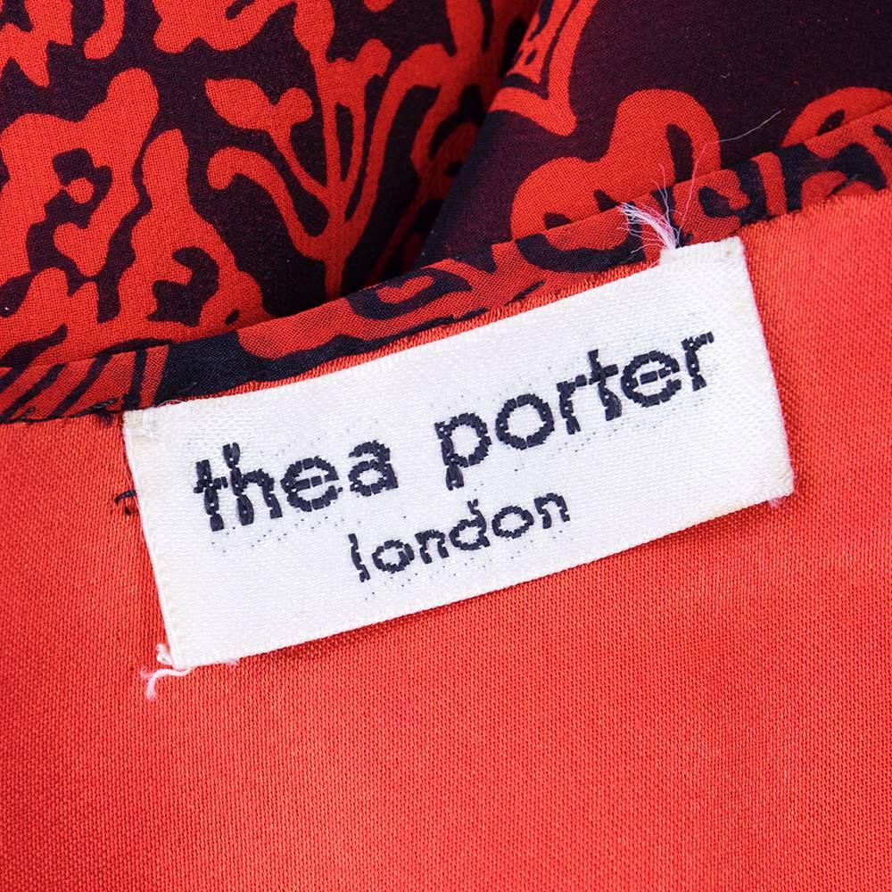 1970s Thea Porter Red and Black Woodblock Motif Ensemble 2
