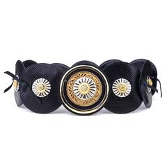 1980s Judith Leiber Reptile Belt w/Round Medallions