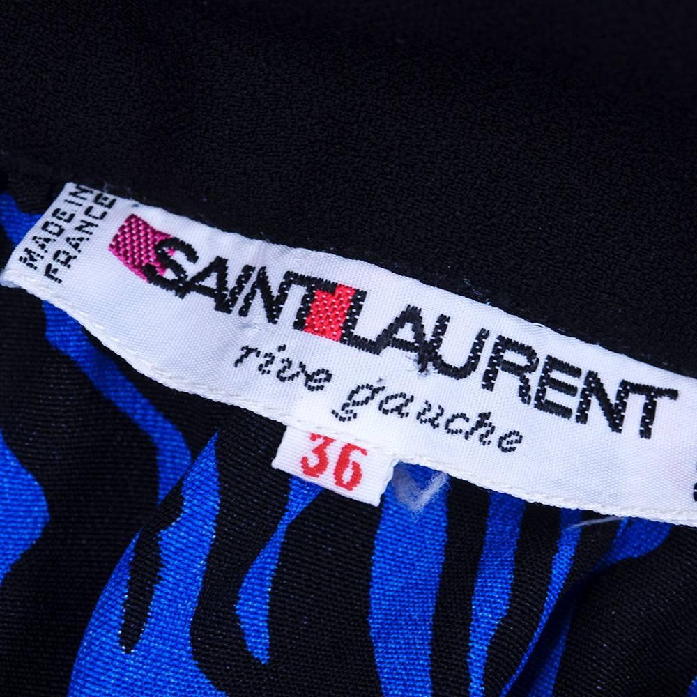 Women's 1980s Saint Laurent Rive Gauche Graphic Print Dress
