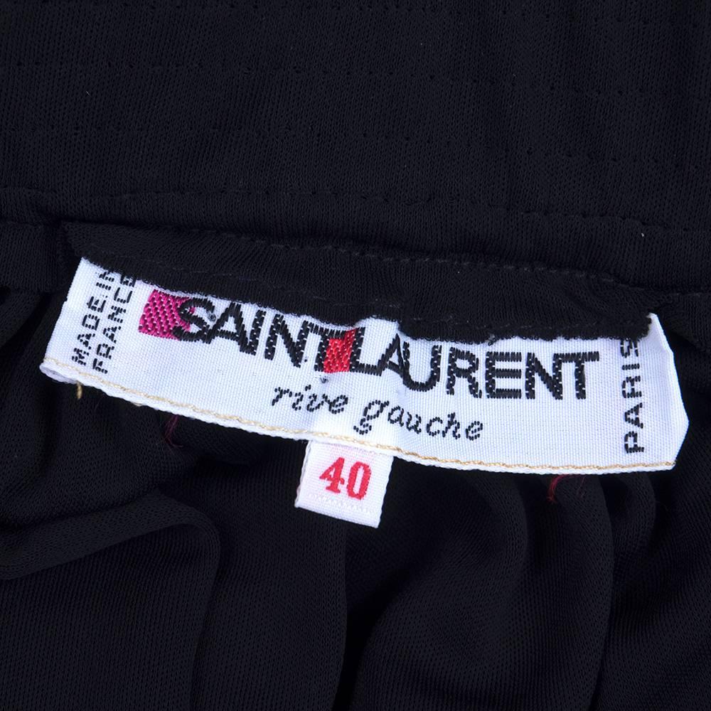 Women's 1970s St. Laurent Black Jersey 2 pc Gown For Sale