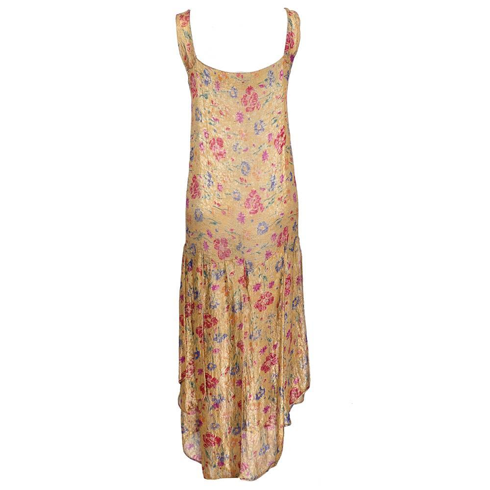 1930s Gold Lame Floral Gown